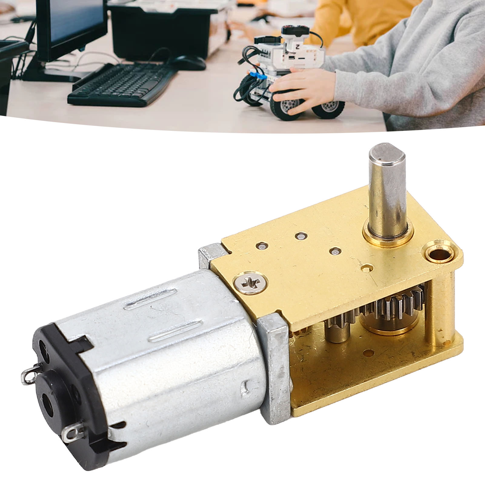 6v 1218-n20 Einachsiger Schneckengetriebemotor Für Intelligente Fahrzeuge, Miniatur-gleichstrommotor Mit Niedriger Drehzahl Inklusive Montagehalterung, 30 U/min