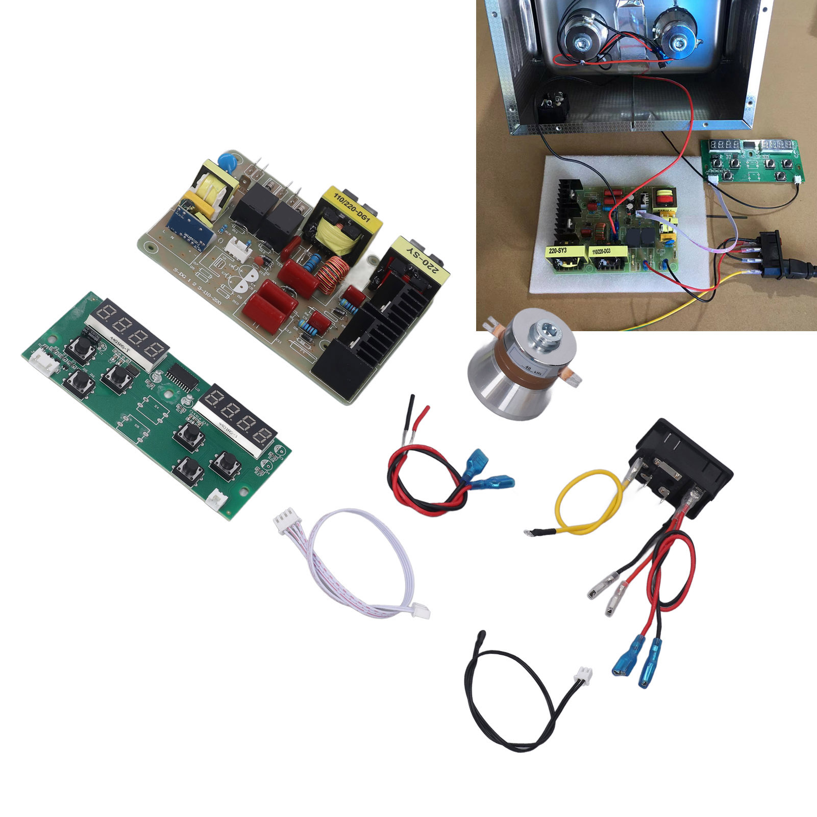Leiterplatten-kit Für 60w 40khz Ultraschallreiniger: Ersatzteile Für Den Einfachen Selbstbau Des Reinigers, Hauptplatine, Vibrator (110v/220v)