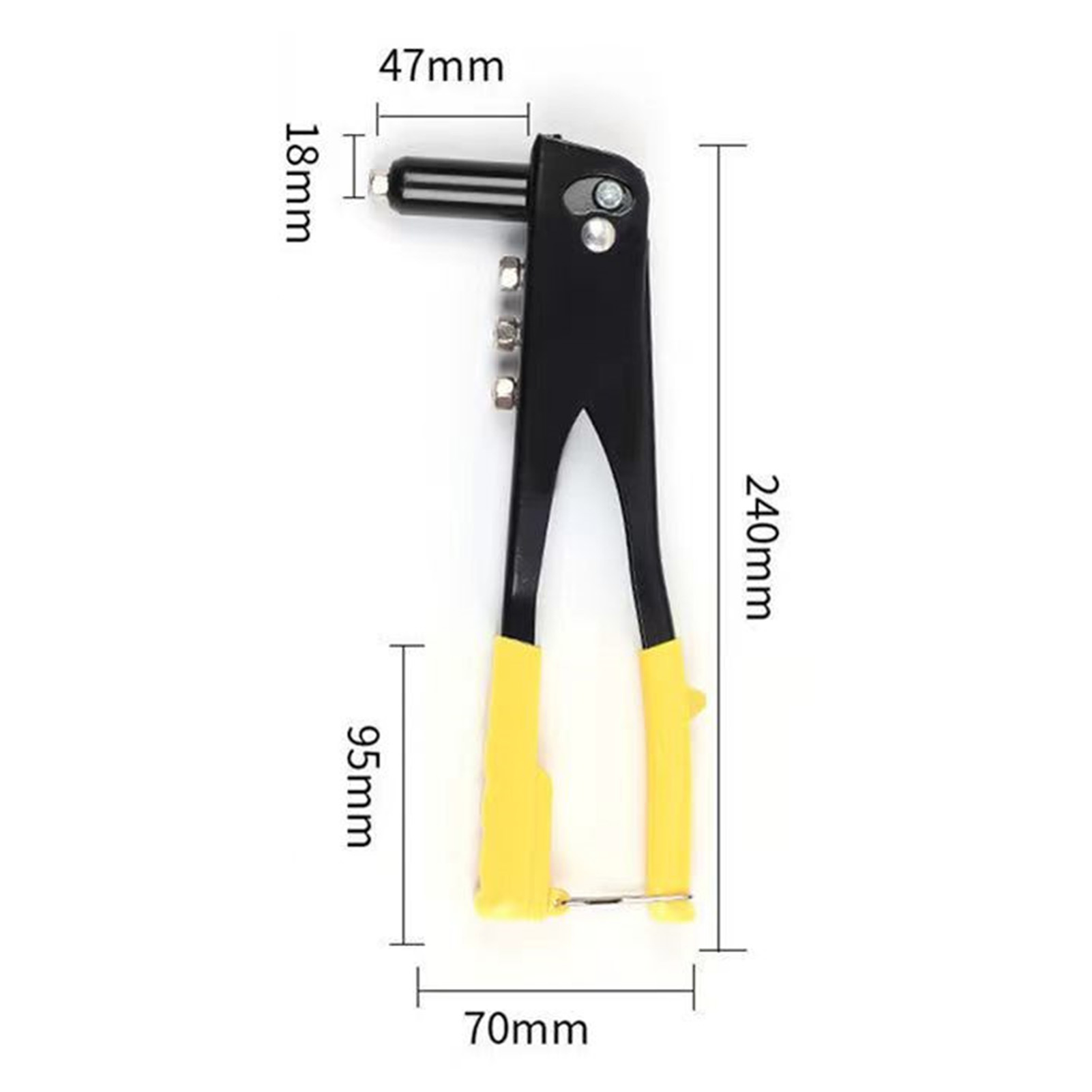 1 Gelbe 24 Cm (9,5 Zoll) Handnietzange, Mühelose Drucknietzange, Kleine Haushaltsnietzange, Nietzieher, Nietpistole, Gelbe 24 Cm (9,5 Zoll) Nietzange