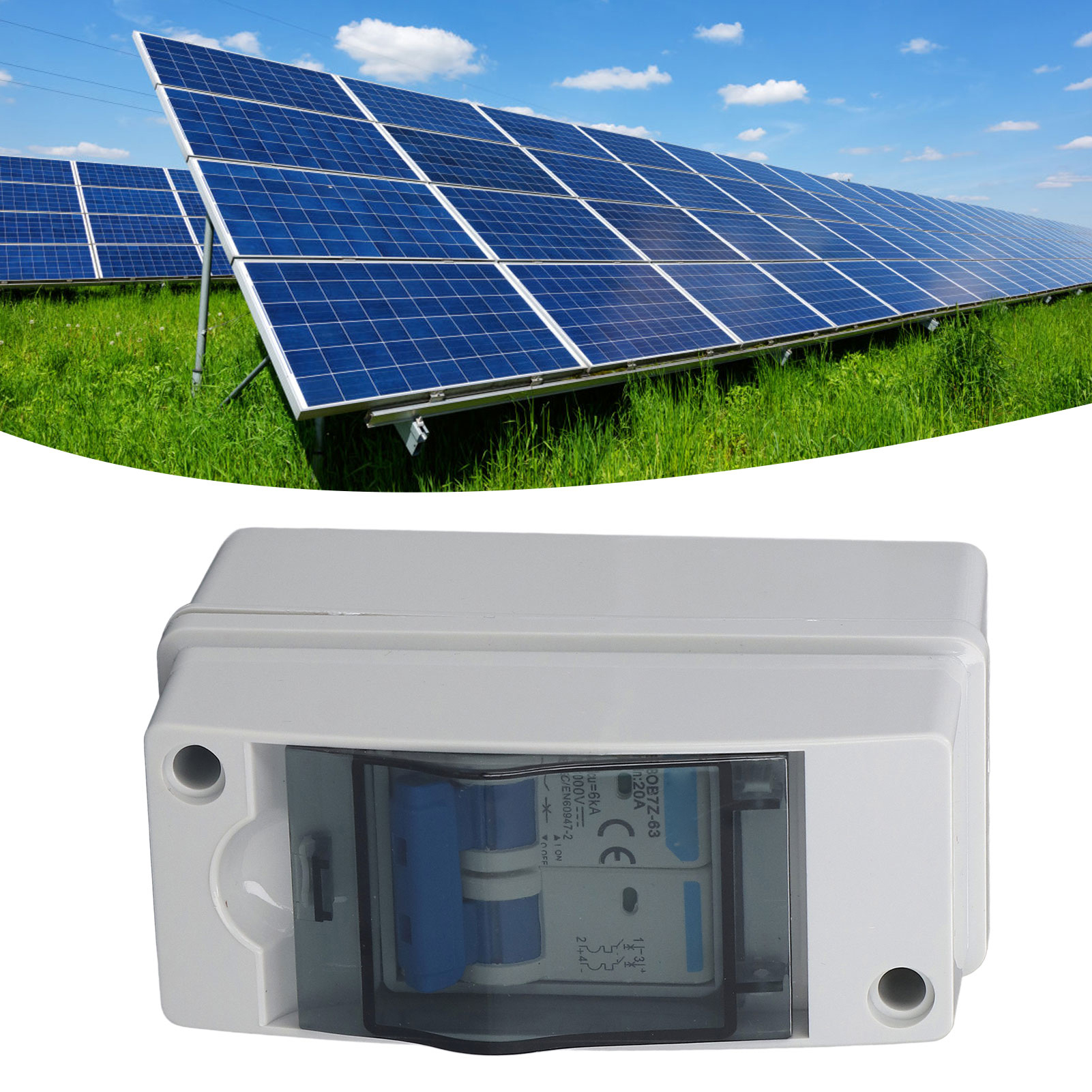 Baoyi Bob7z-63 20a Dc Wasserdichter Trennschalter Für 1000v Photovoltaikanlagen Mit Ip65 Wasserdichtem Verteilerkasten, Miniatur-leistungsschalter Für Photovoltaik-solarstromerzeugungssysteme
