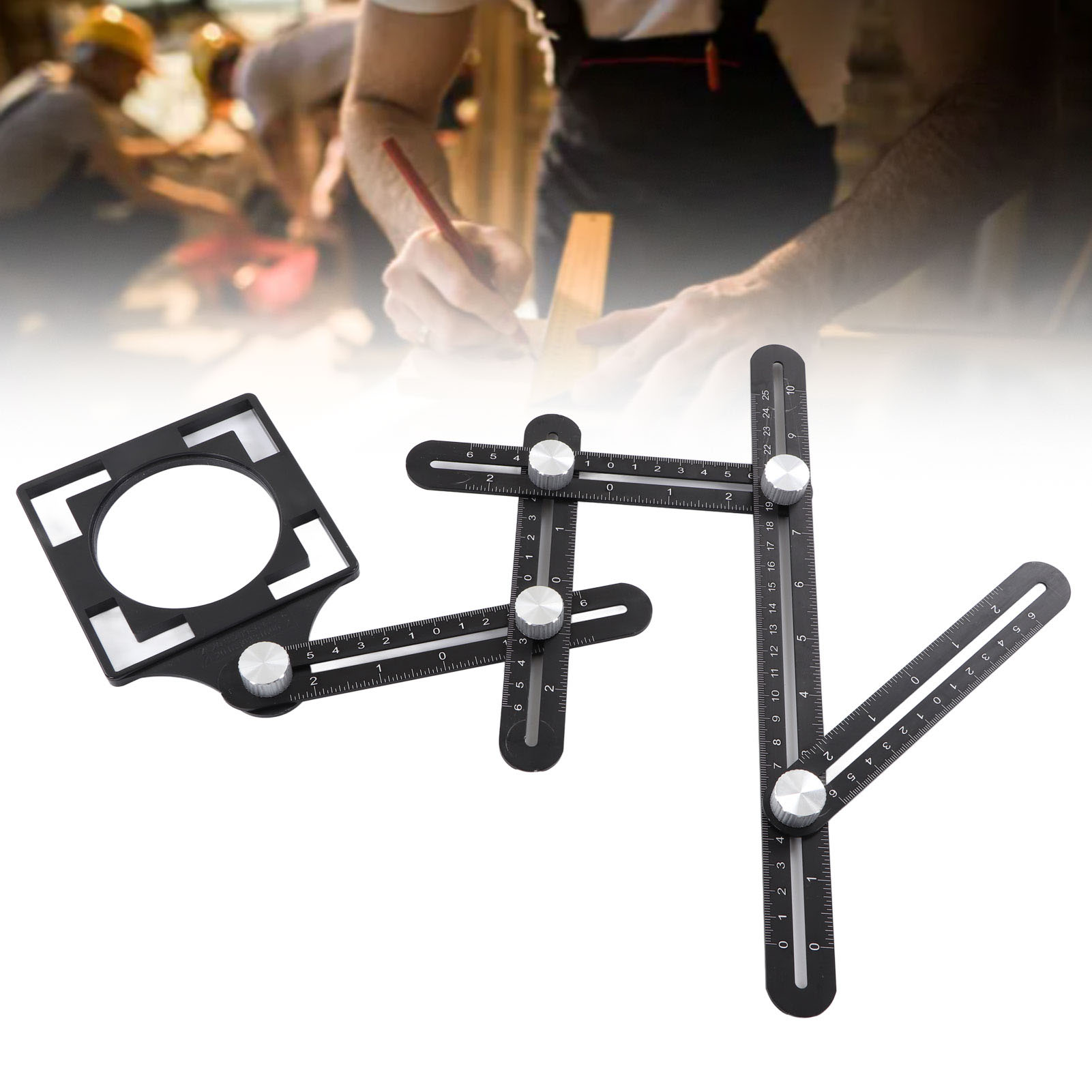 Formset Für Unebene Böden, Fliesenlochöffner, Zusammenklappbares Holzbearbeitungslineal, Konturschablone Und Formschablone Mit Verriegelungsmechanismus.