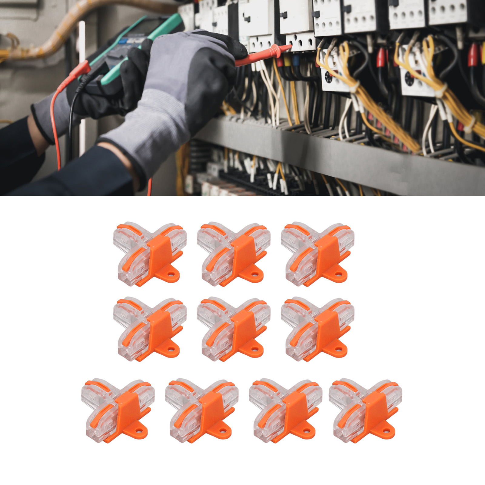 10 Universelle T-zangen Vom Typ T11 Zum Schnellen Abisolieren Und Trennen Von Kupferdrähten Ohne Quetschen, Zum Verbinden Von Hausanschlussleitungen, Flexiblen Und Starren Drähten, Transparent Orange.