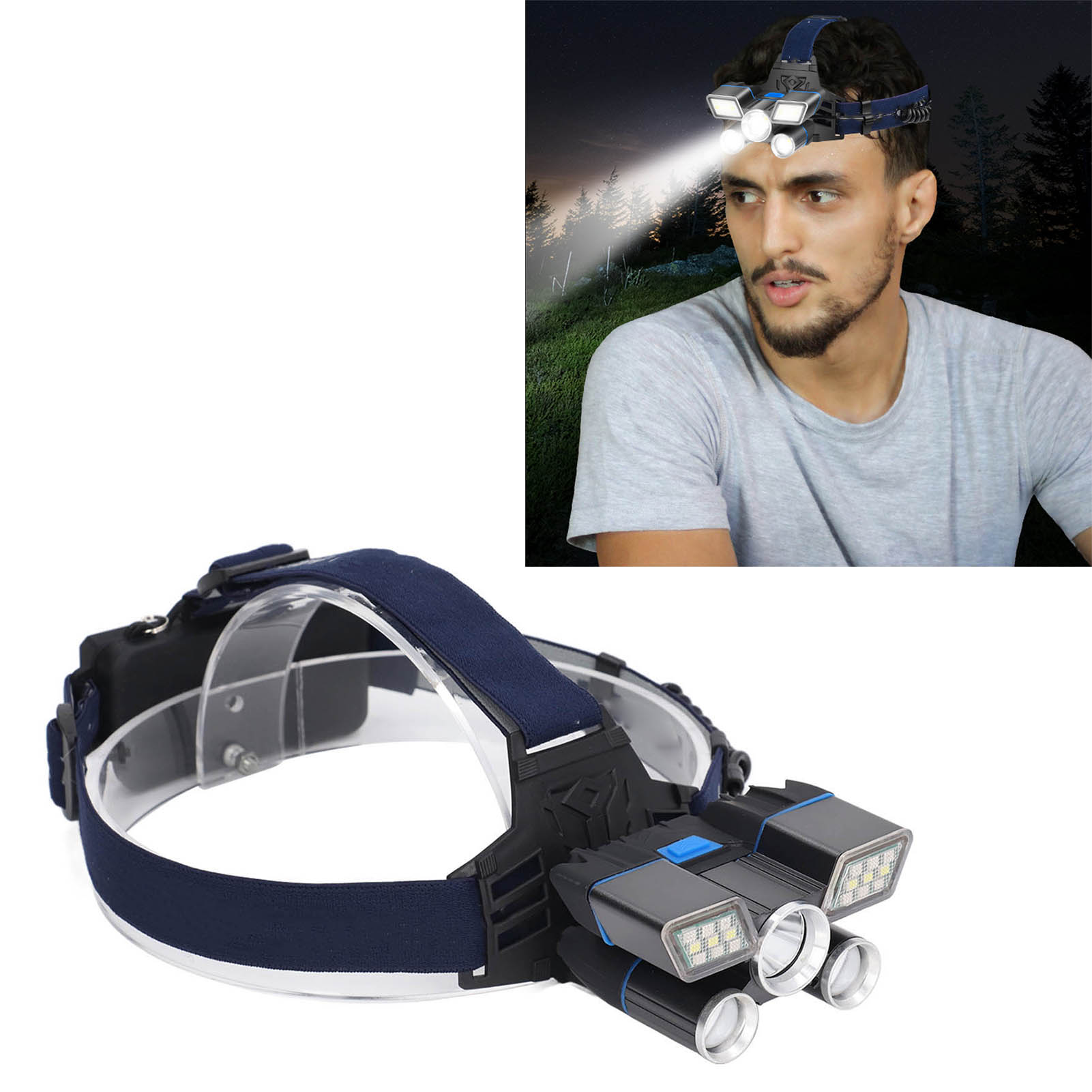 Hochleistungs-wiederaufladbare Stirnlampe Td11801 Für Den Outdoor-einsatz, Mit 9 Leistungsstufen, L2-led, Großer Reichweite Und Extrem Hell, Wasserdicht, Ideal Zum Angeln Und Für Den Bergbau.