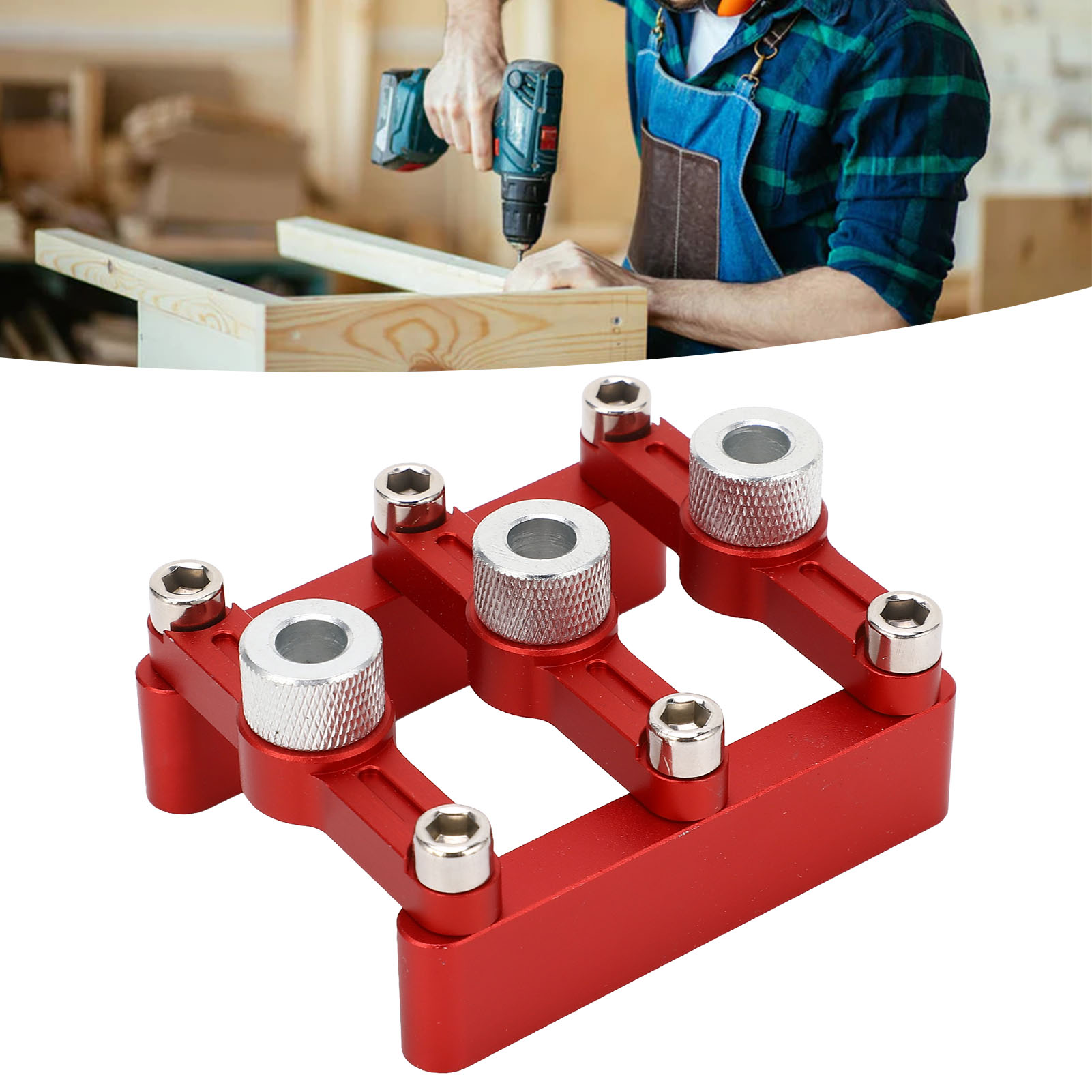 3-in-1 Lochsäge Für Die Holzbearbeitung, Mit Bohr- Und Positionierungsfunktion Für Gerade 90°-löcher Zum Zusammenbau Von Möbelplatten.