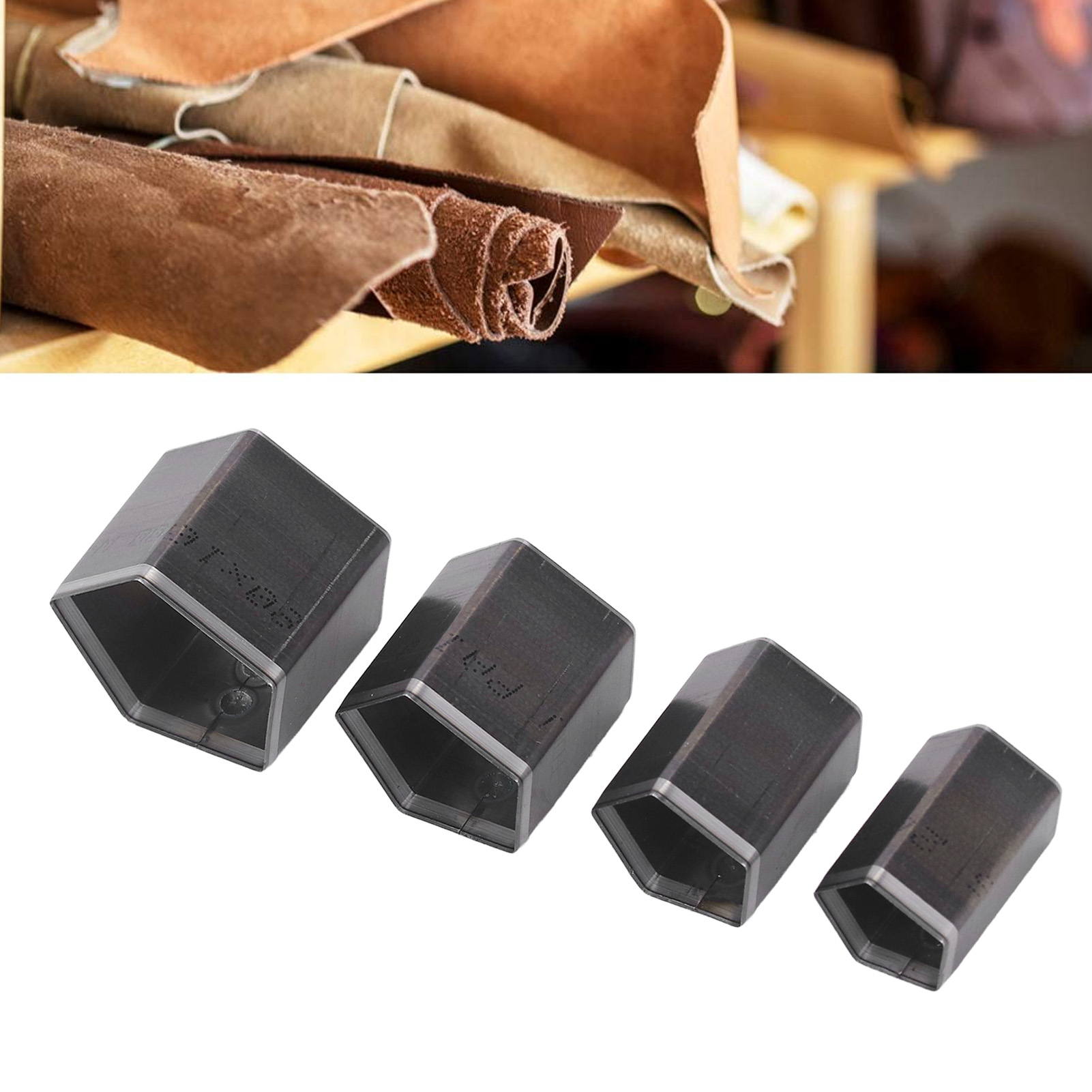 Set Aus 4 Teilen, Bestehend Aus Fünfeckigen Formen Zum Manuellen Schneiden, Manuellen Stanzwerkzeugen Und Formen Zum Schneiden Von Leder.
