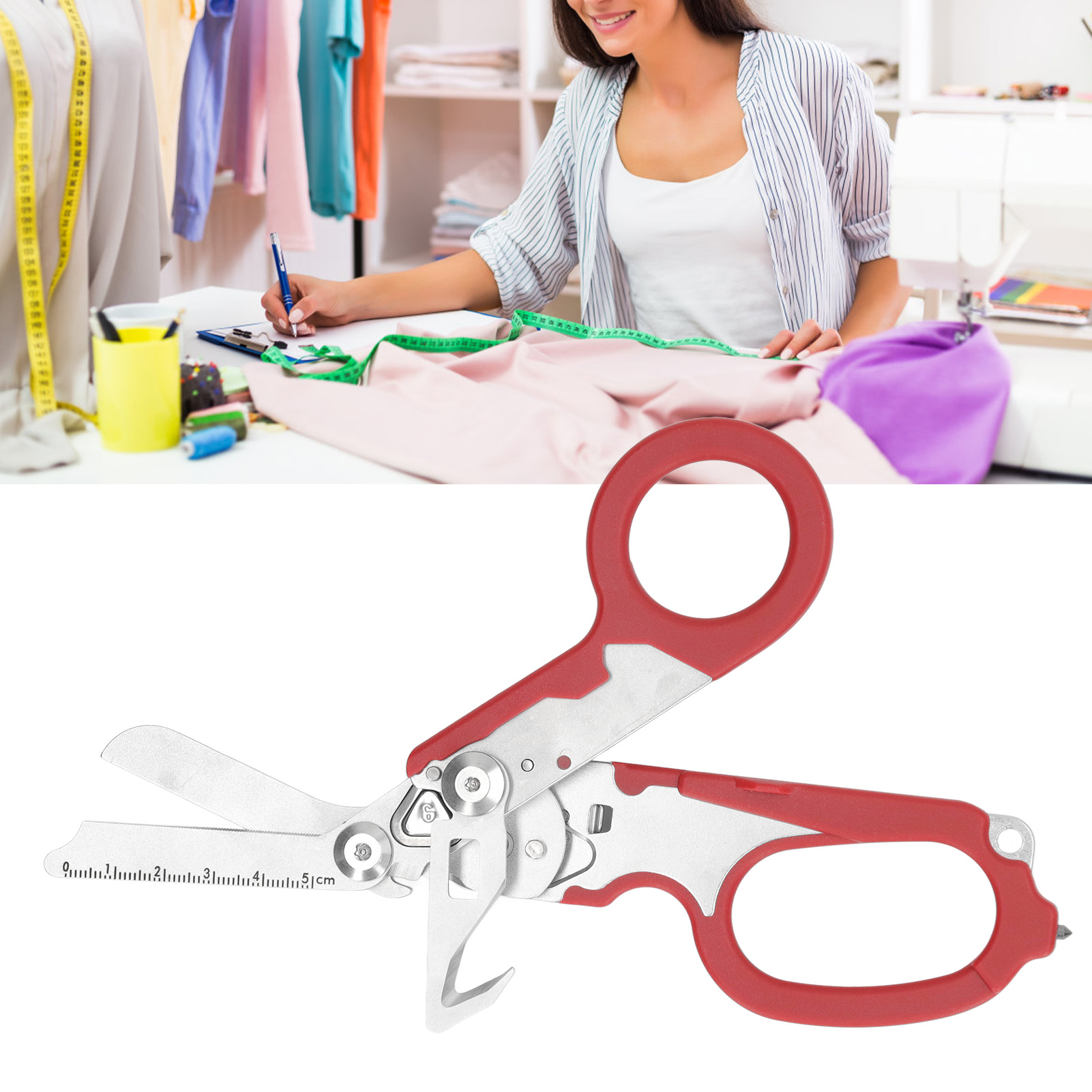 Raptor Outdoor-schere, Klappschere, Erste-hilfe-schere, Multifunktionsschere, Rot.