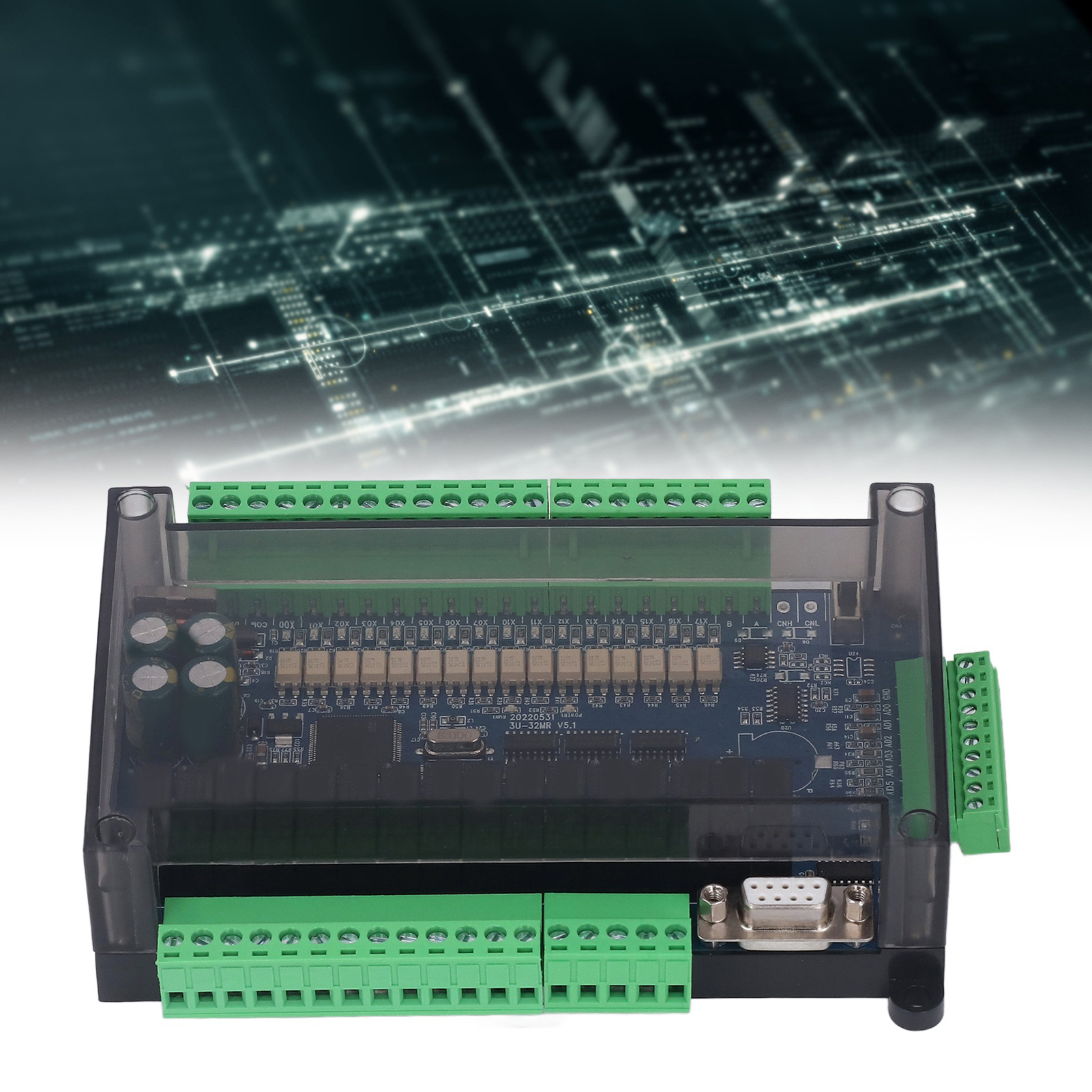 3-32mr-3v3i-2d-mkf Haushalts-sps-industriesteuerplatine, 6ad-2da Hochgeschwindigkeitsein-/ausgänge, Unterstützt Modbus Und Verfügt Über Rs485.