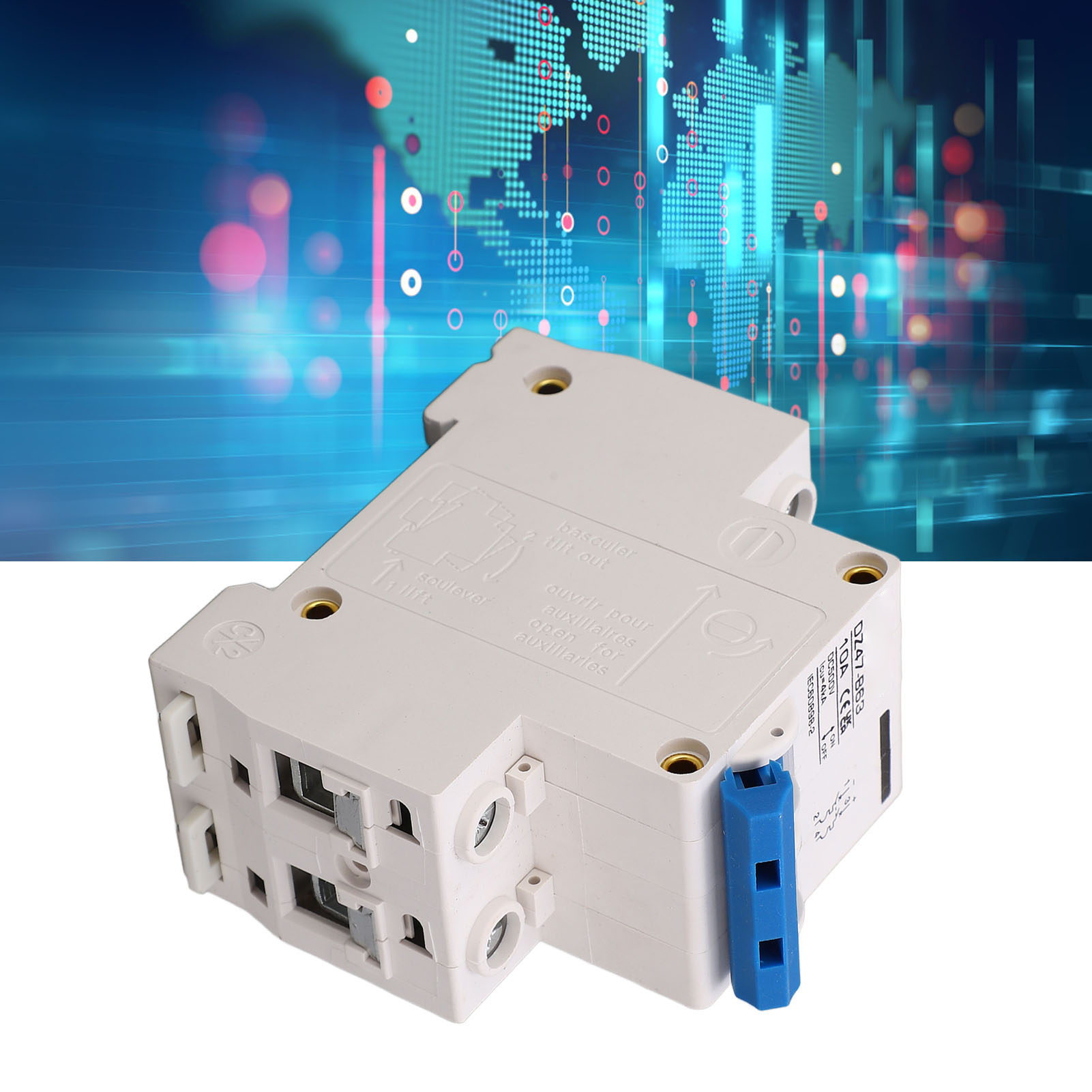Dz47-b63 10 A Dc-leistungsschalter, 500 V Dc Zweipoliger Miniatur-leistungsschalter, Typ B, Miniatur-dc-leistungsschalter Für Photovoltaikanlagen, Din-schienen-leistungsschalter, Niederspannung