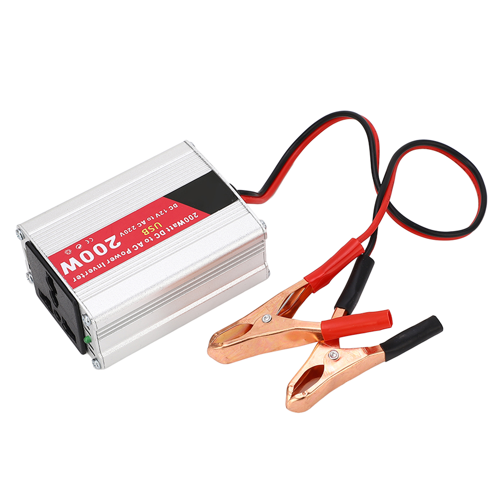 Spannungswandler Mit Usb-schnellladefunktion Und Universeller Ac220v-steckdose, Klemmenmodell Für 200w Dc12v-zu-ac220v-batterie.
