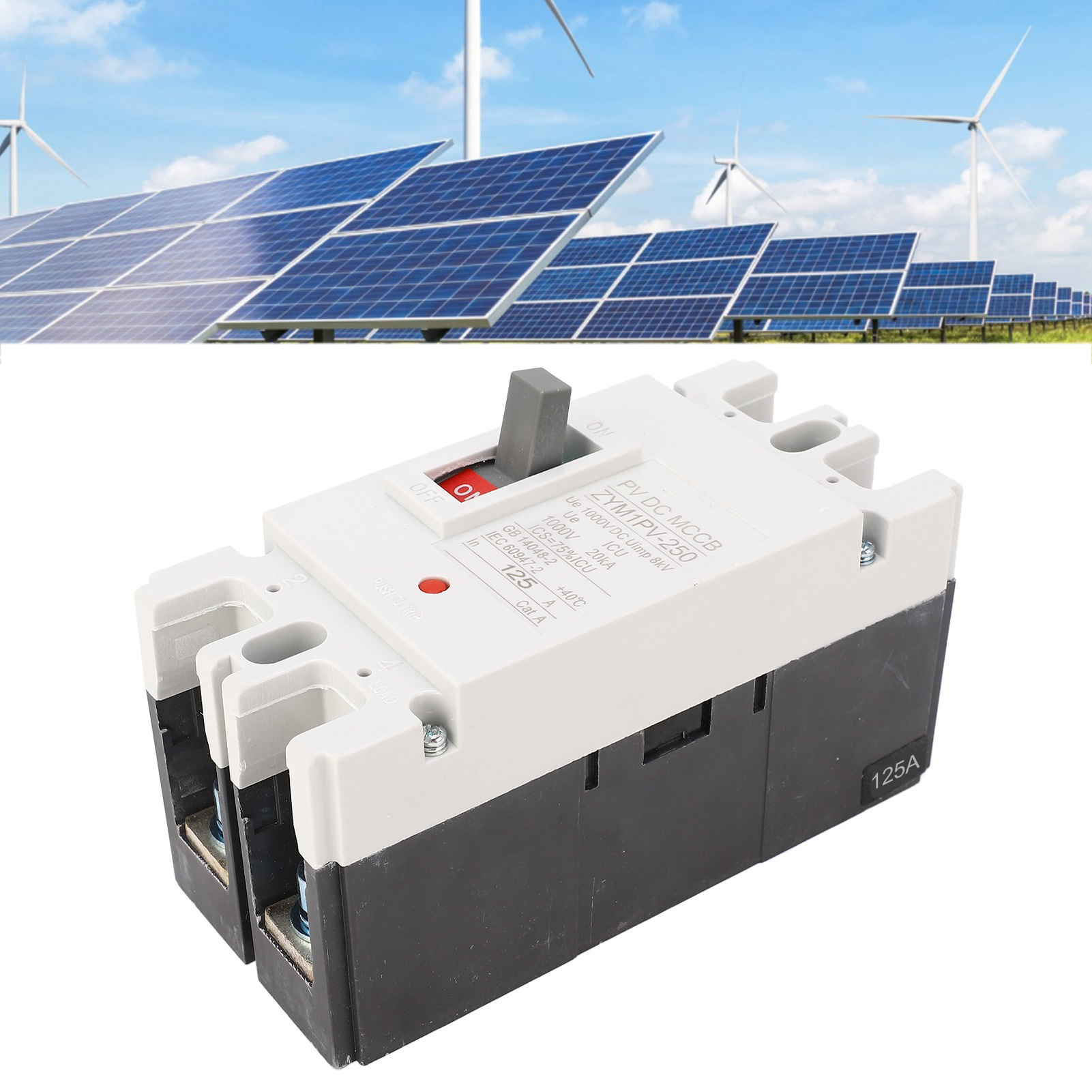 1000-v-gleichstrom-leistungsschalter (mccb), 2-polig, Batterieschutzschalter, Trennschalter, Zym1pv-250 125-a-hauptschalter Für Solaranlagen