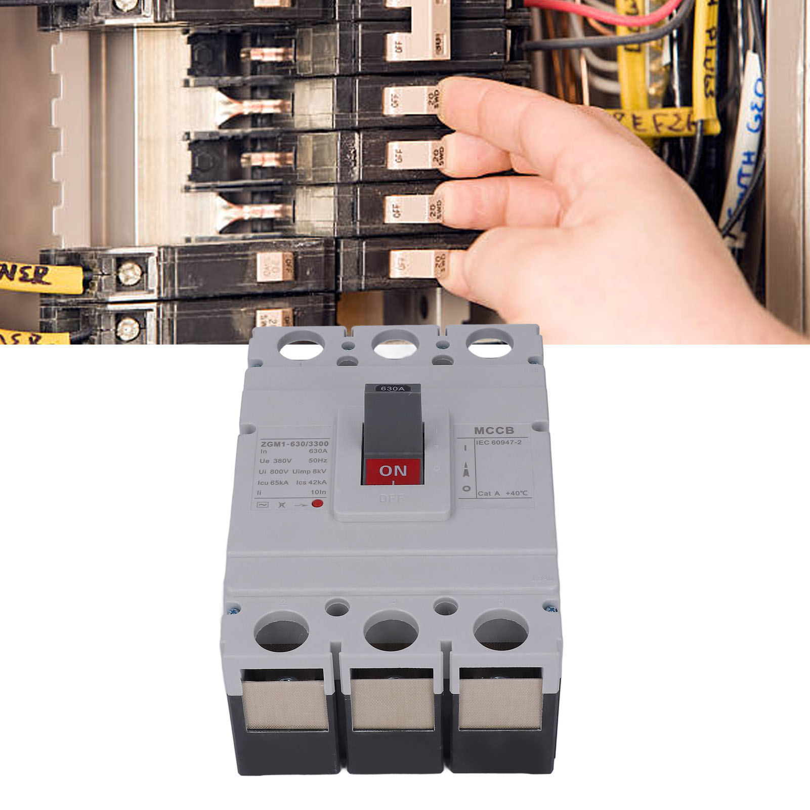Überlastschutz-leistungsschalter Zgm1-630/3300 3p, Spannung 380 Vac, Strom 630 A.