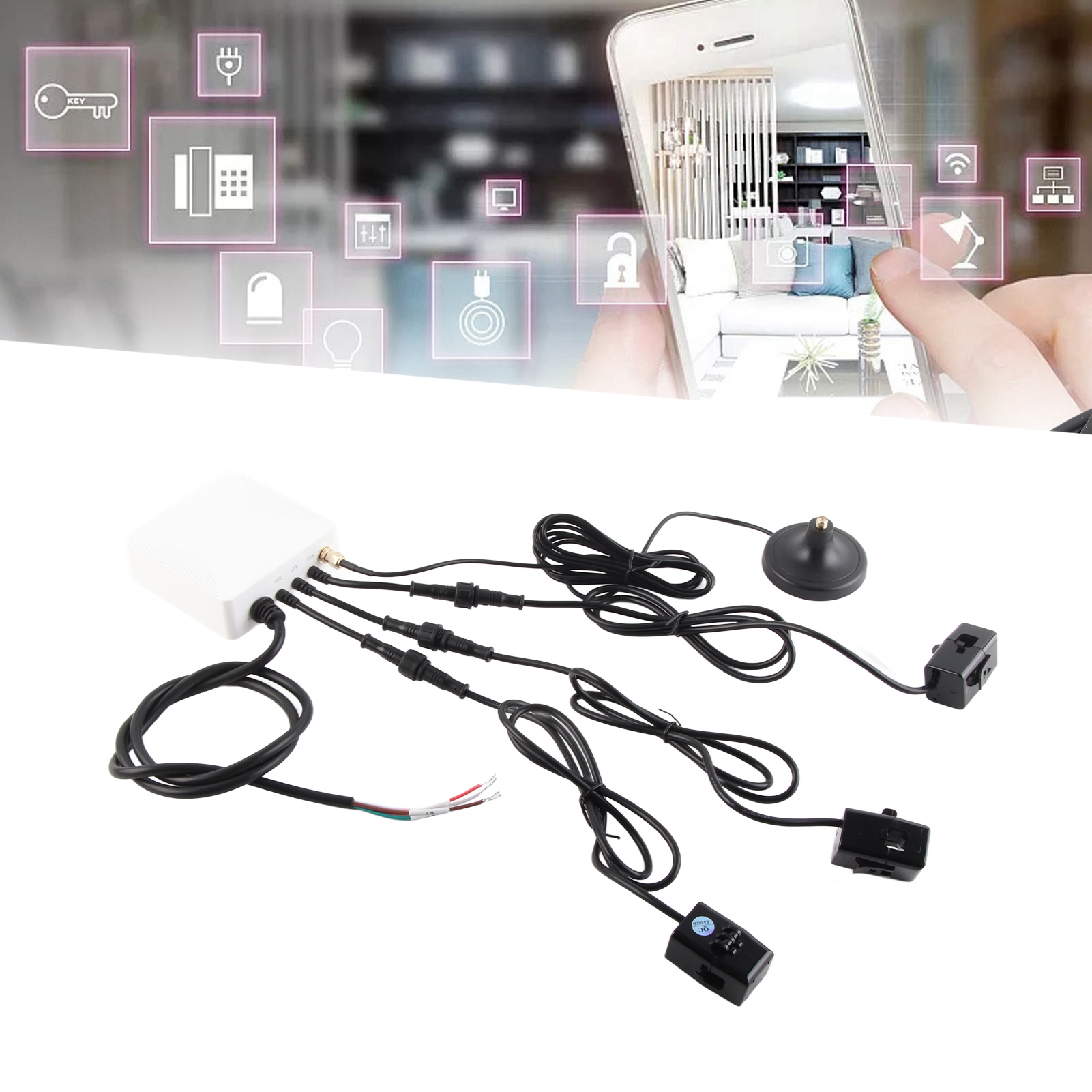 Intelligenter Energiemonitor Für Privathaushalte Mit 3 Stromkreispegelsensoren 200a, 100240v, Tuya Wifi Dreiphasen-smartmeter, Echtzeit-leistungsüberwachung/instrument.