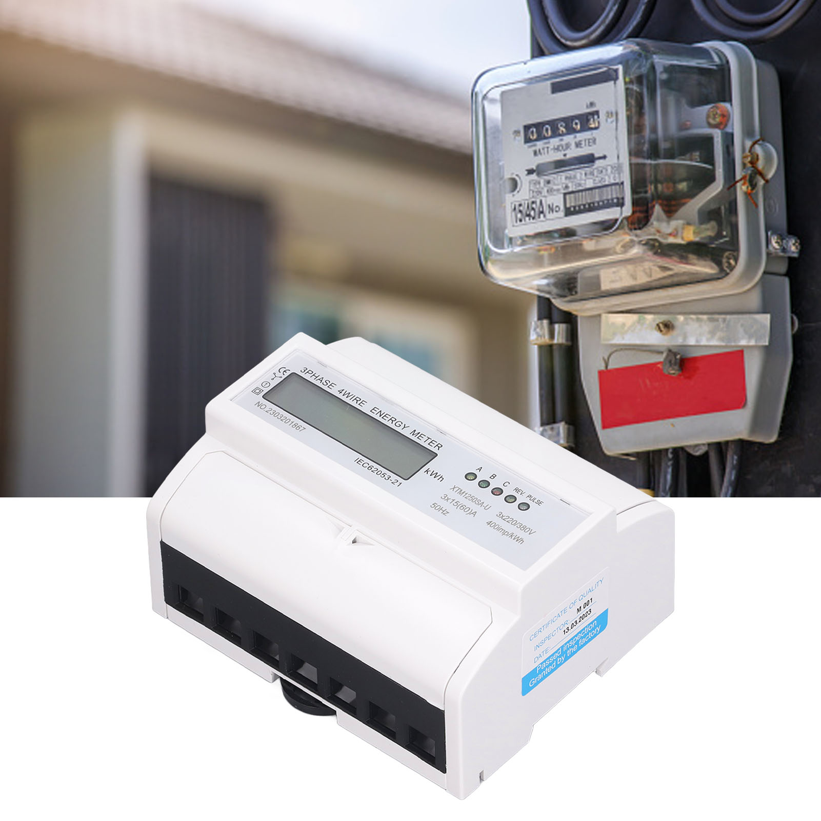 7-poliger Drehstromzähler Mit Lcd-anzeige Dc3220/380v Xtm1250sa-u