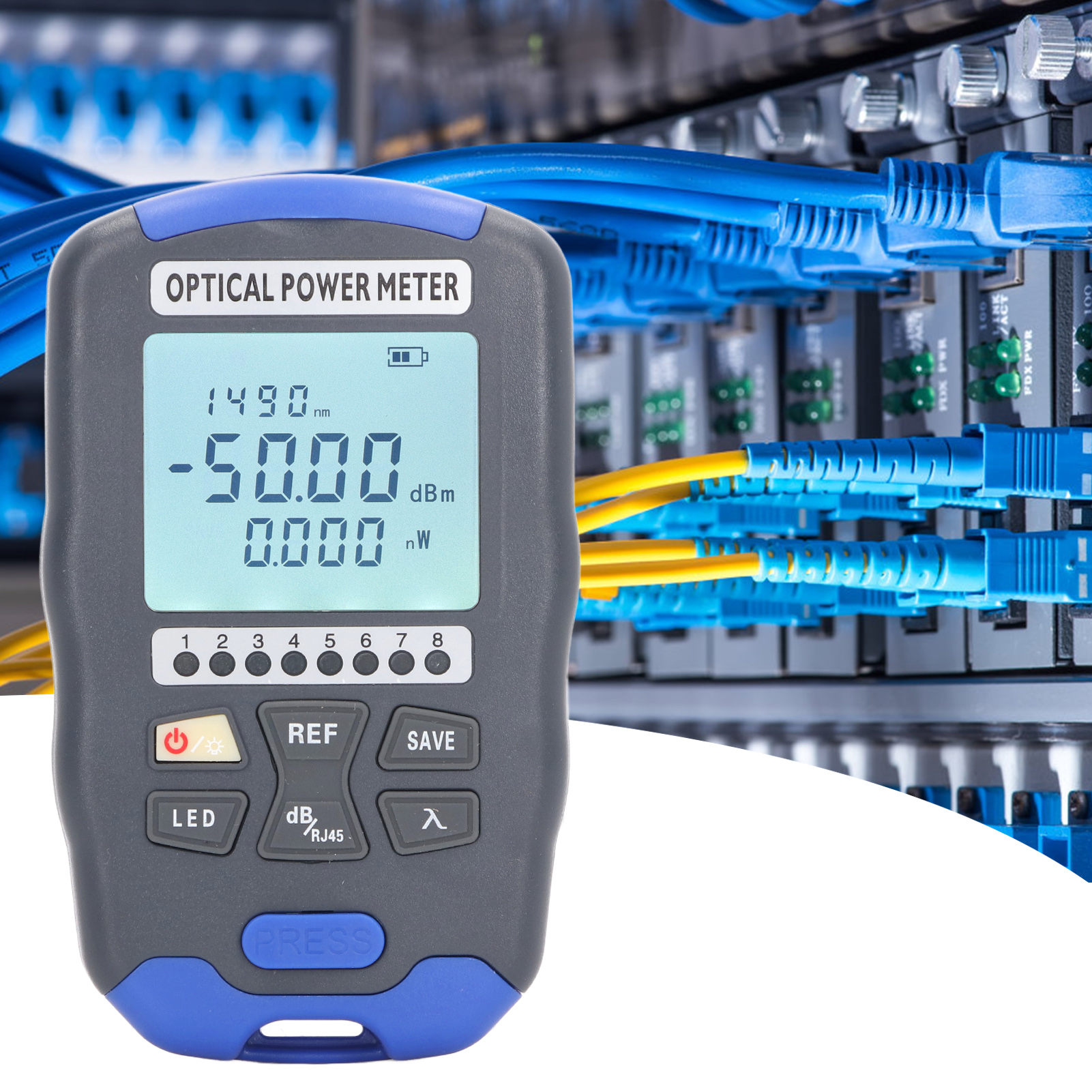 Mini-3-in-1-lichtwellenleiter-wattmeter Mit Integrierter Rotlichteinheit, Led-lampen-netzwerkkabeltester, 10kmaua-dc50 Glasfaser-wattmeter