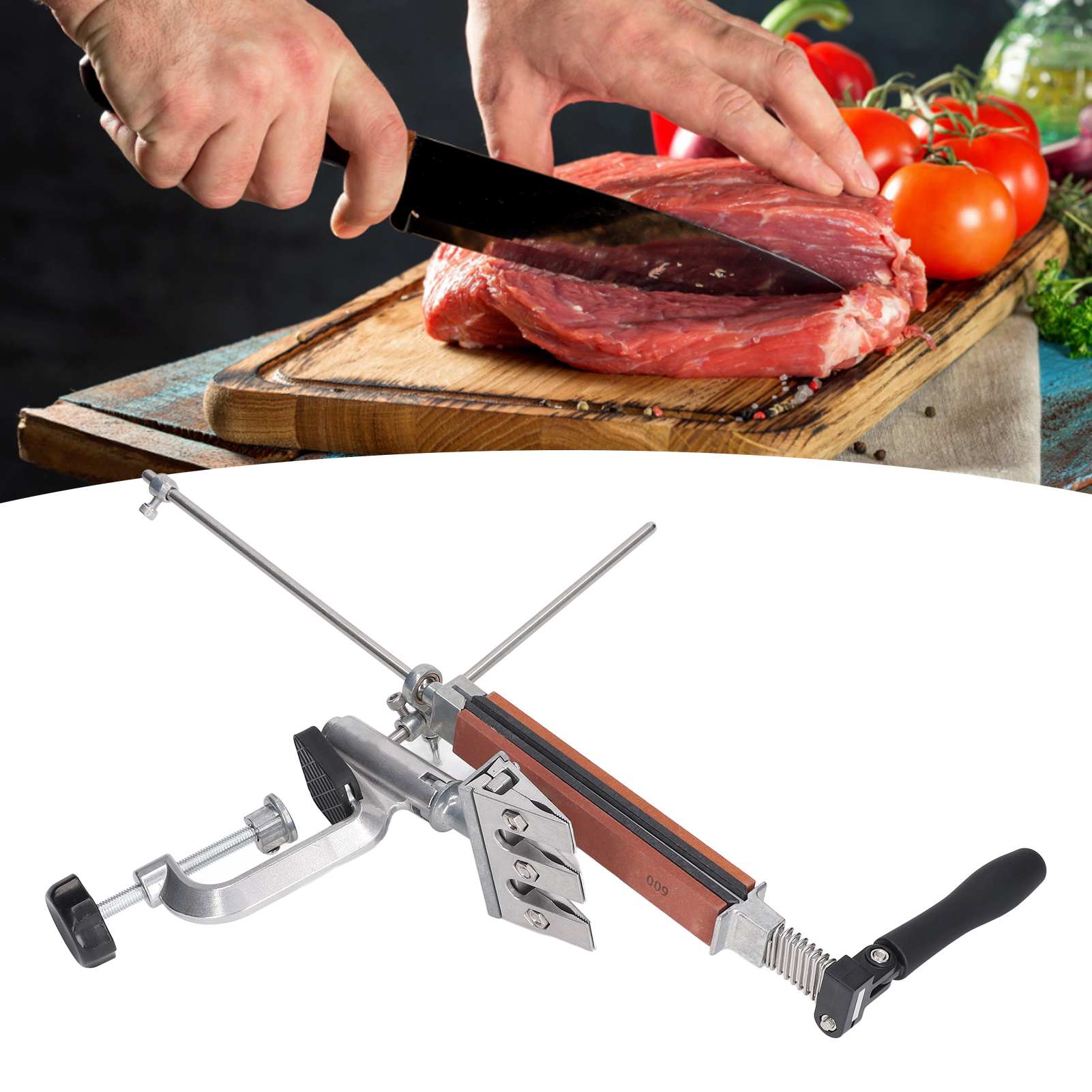 Professionelles Messerschärfgerät Mit 4 Schleifsteinen, Metallschärfgerät Mit Festem Winkel, Professionelles Klappschärfgerät Für Küchenmesser, Zum Feinschleifen Und Polieren.