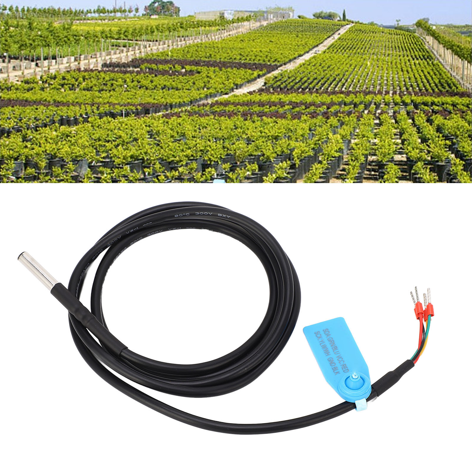 3m Verlängerungskabel Fs304-sht3x, Digitale Bodentemperatur- Und Feuchtigkeitssonde, Edelstahlgehäuse, Wasserdicht Und Korrosionsbeständig, I²c Dc 3,3v Ausgang.