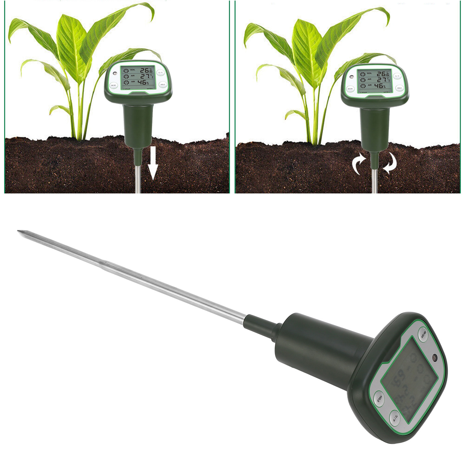 Drei-in-eins-bodenanalysator, Feuchtigkeitsmesser Für Den Gartenbau, Hochpräzises Luxmeter Und Hygrometer Für Topfpflanzen.