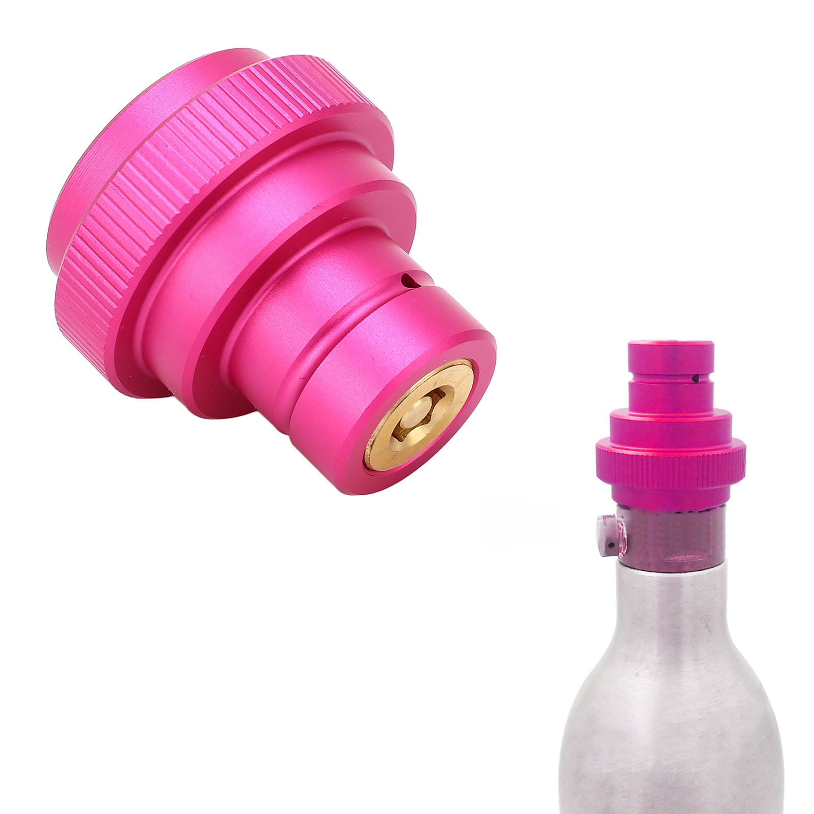 Schnell-co2-adapter Für Sprudelwasser, Kompatibel Mit Duo/terra/art Sprudelwasserspendern, Original Blauer Co2-zylinder Mit Tr21-4 Außengewinde-sodaventil, Zusätzliches Rosa Zubehör.