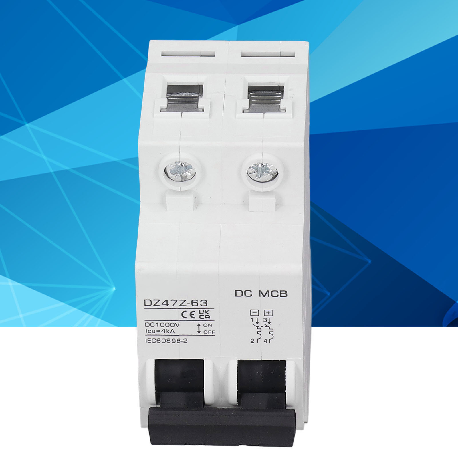 Dc-leistungsschalter Dz47z-63, 1000 V, Miniatur-2p-leistungsschalter Für Solar-photovoltaikanlagen, Din-schienen-montierbarer Leistungsschalter, Niederspannung 25 A.