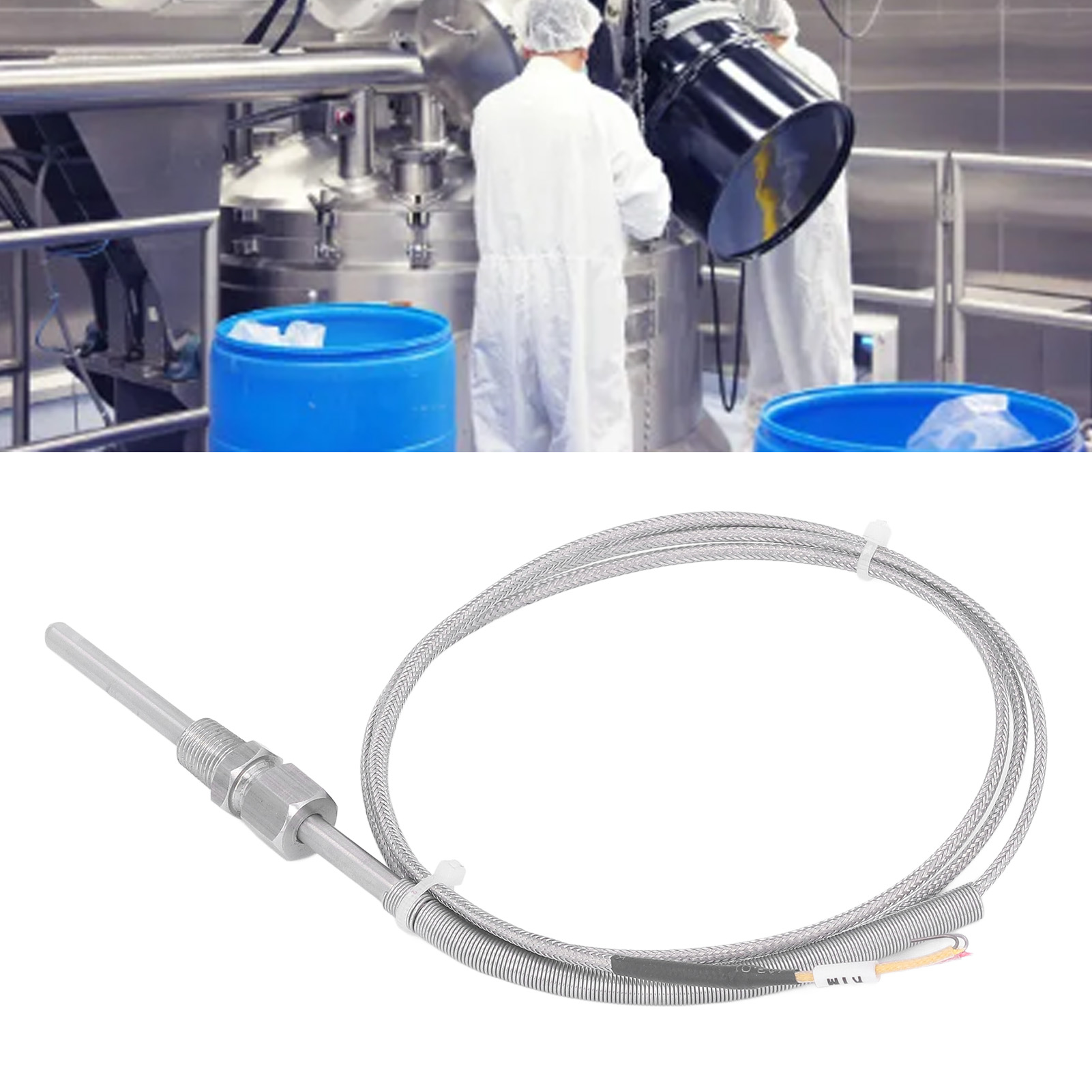 Temperaturfühler Typ K Mit Freiliegendem Thermoelement, 1/8"-npt-verschraubung (einstellbar), 1 M Feder, Einstellbare Länge