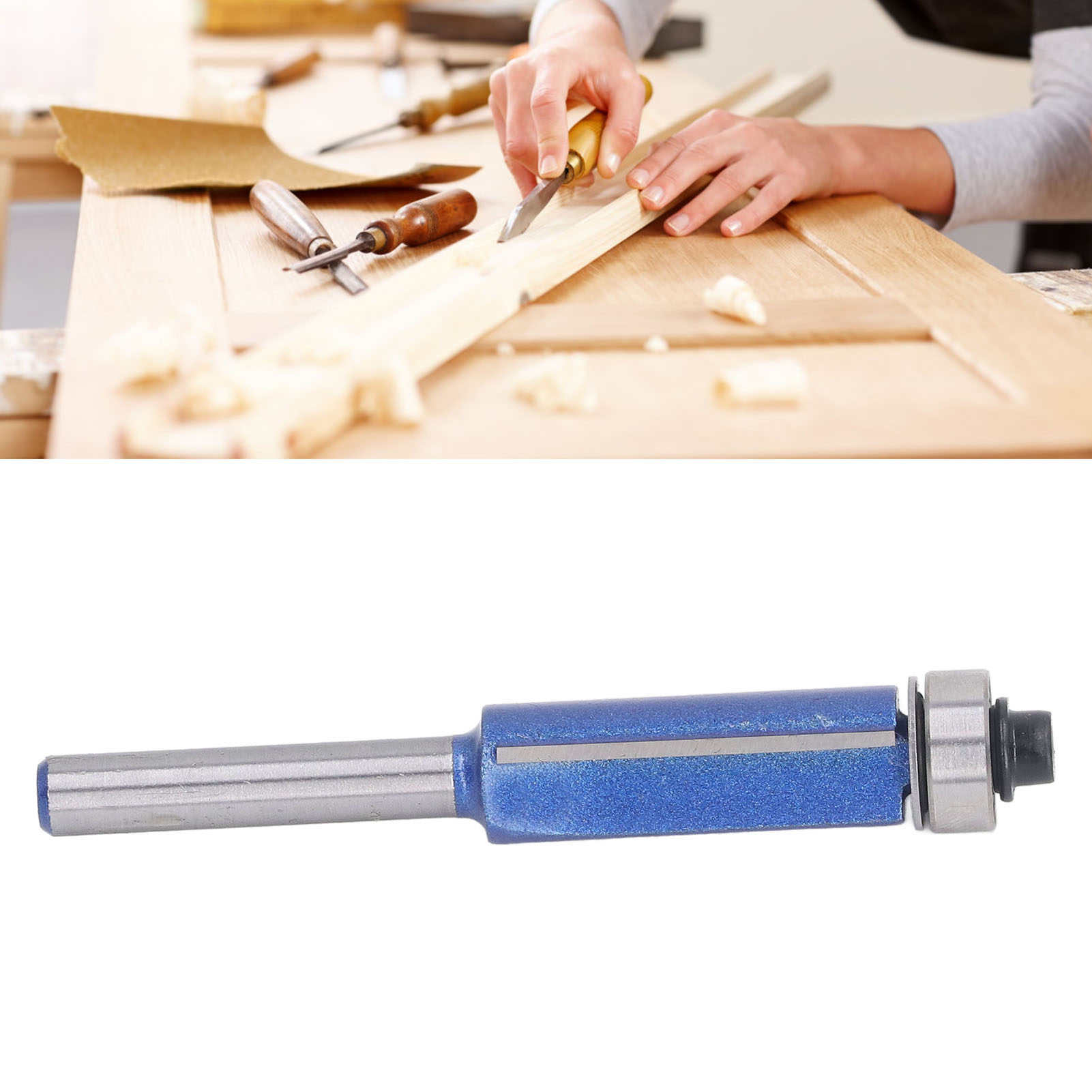 1/4 X 1/4 X 20 Holzfräser, 1/4-zoll-schaft, Funkelndes Blausilber, Professionelles Werkzeug Zum Veredeln, Fasen Und Kantenversiegeln
