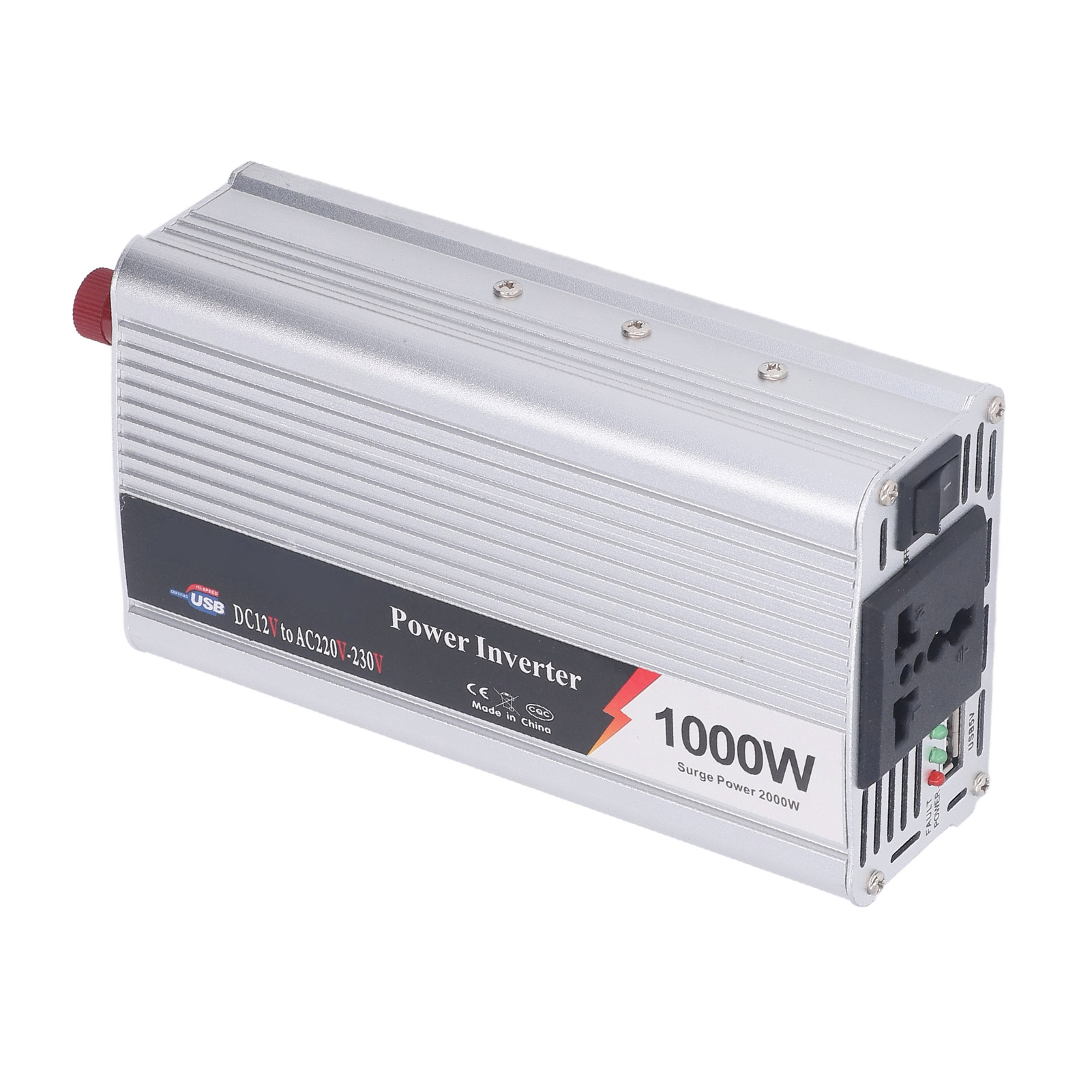 1000-w-kfz-wechselrichter, 12-v-gleichstrom-auf-220–230-v-wechselstromwandler Mit 5-v-usb-ausgang
