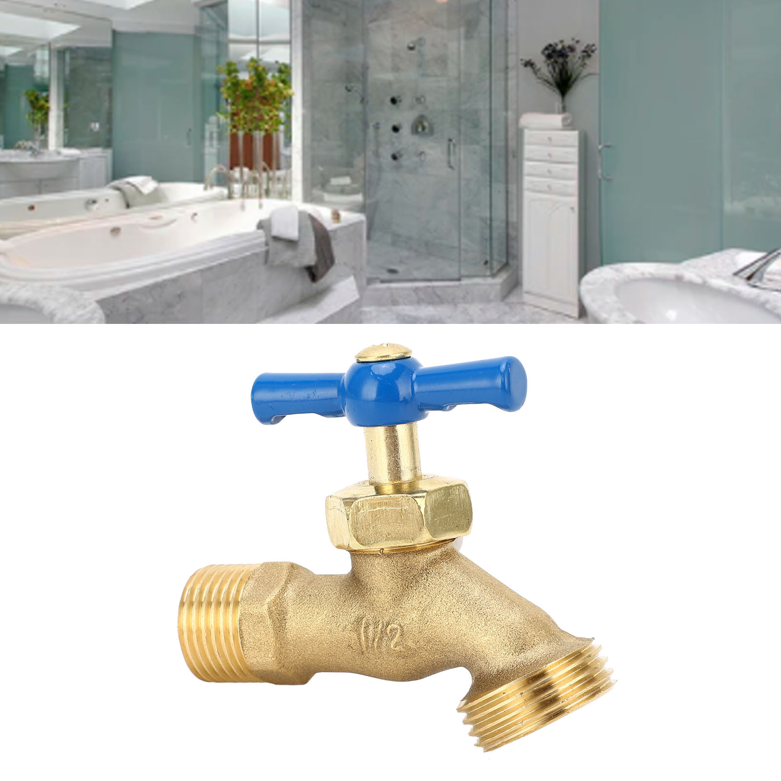 Messinghahn Mit G1/2"-außengewinde Zum Anschluss Des Wasserschlauchs Einer Waschmaschine, Autowaschanlage, Pflanzenbewässerung, Mit Schnell-/schnellstartfunktion.
