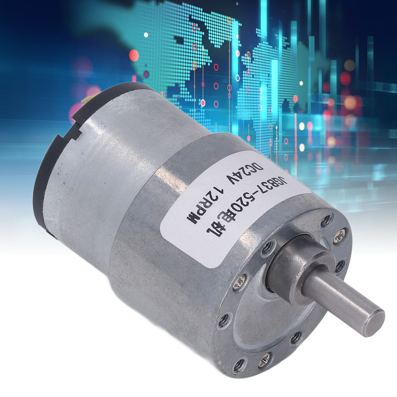 Jgb37-520 Getriebe-gleichstrommotor Mit Hall-effekt-geber, 24 V Dc, 12 U/min