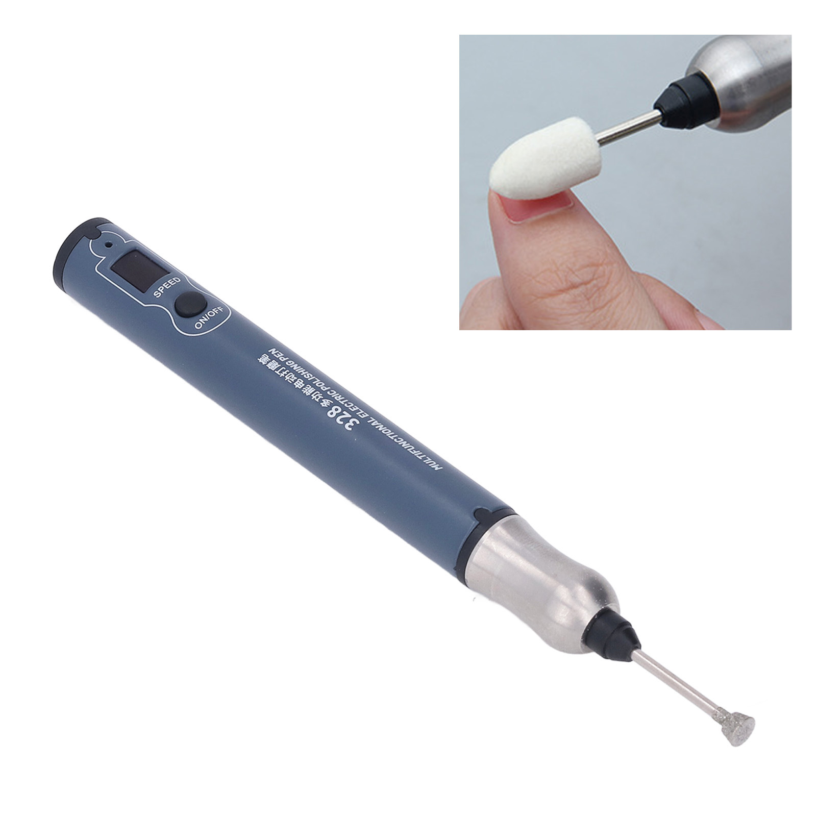 Miniatur-multifunktions-elektropolierstift Mit Led-digitalanzeige Und Gravierwerkzeug