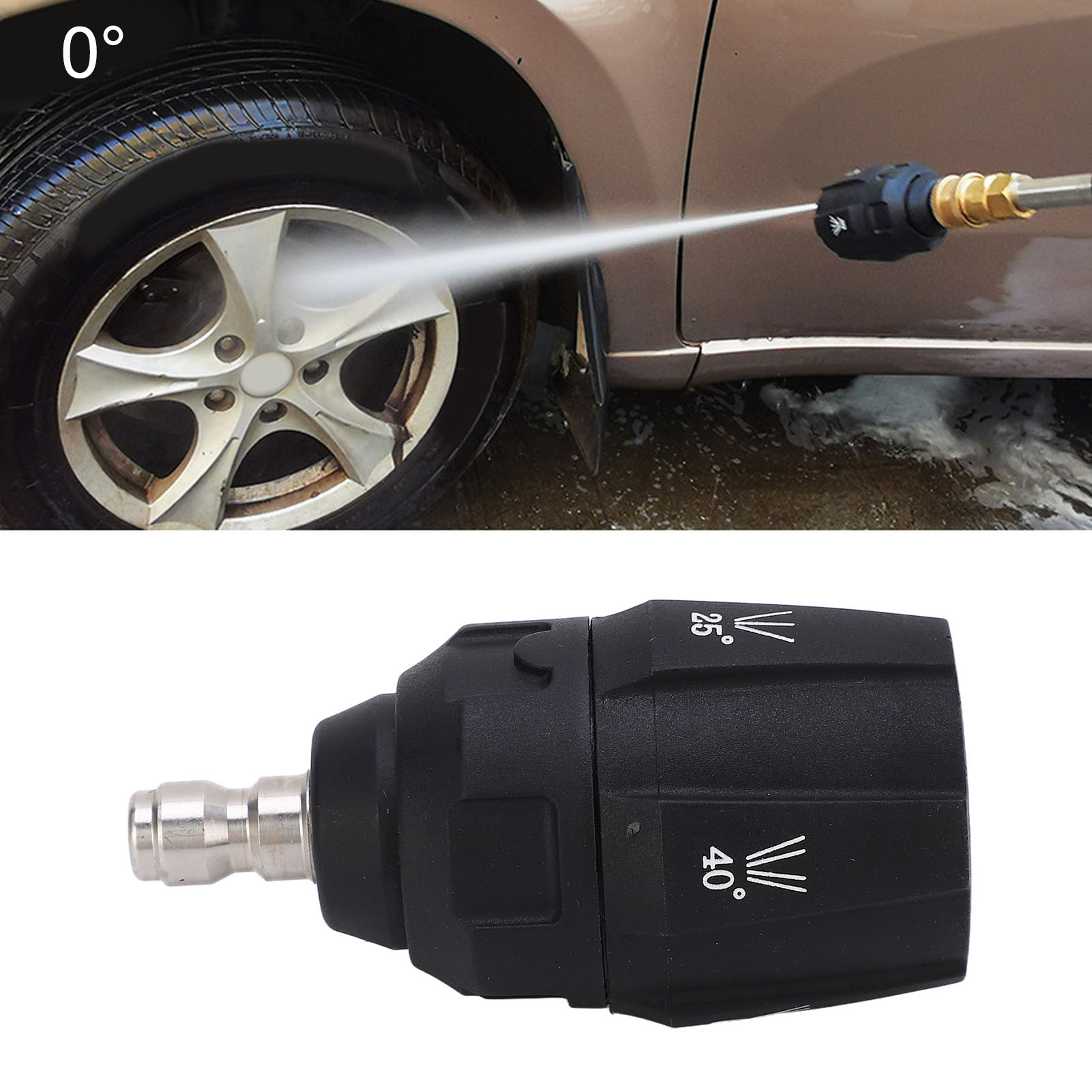 5-in-1 Düse Für Verstellbare Hochdruckreiniger, 360° Drehbarer Düsenkopf, 6,35 Mm (1/4 Zoll) Wasserpistolenkopf Für Schnelles Autowaschen.