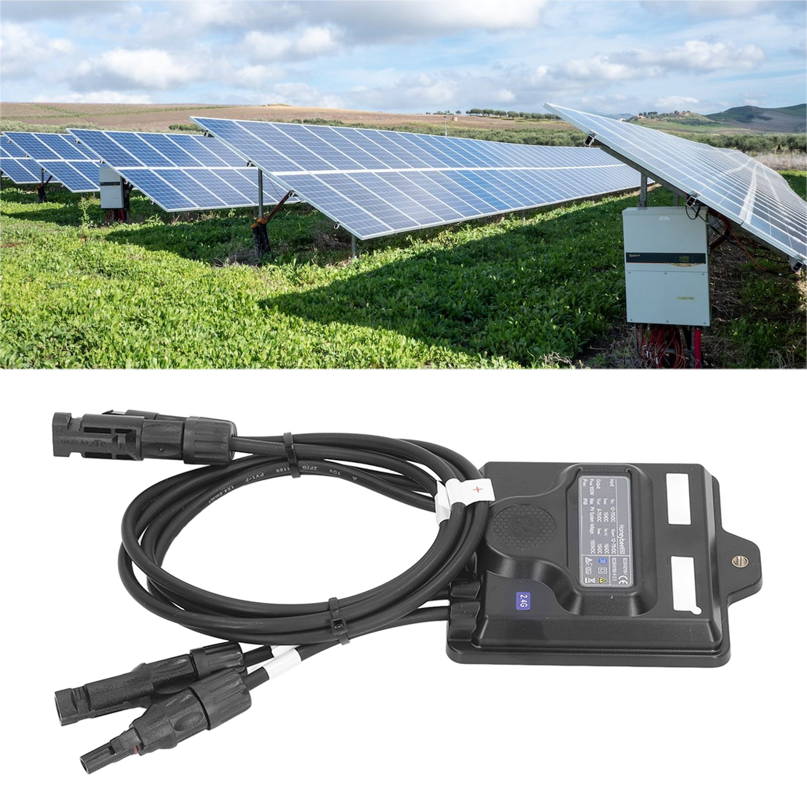 Ein Mppt-pv-optimierer Wird Mit Einem 650-w-solar-optimierer Kombiniert, Um Die Photovoltaik-energieausbeute Zu Verbessern.