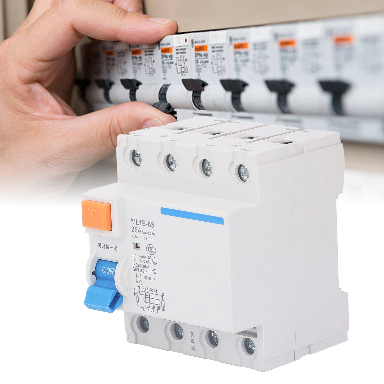 Berm® Ml1e-63 3p+n 25a 400v Miniatur-fehlerstromschutzschalter