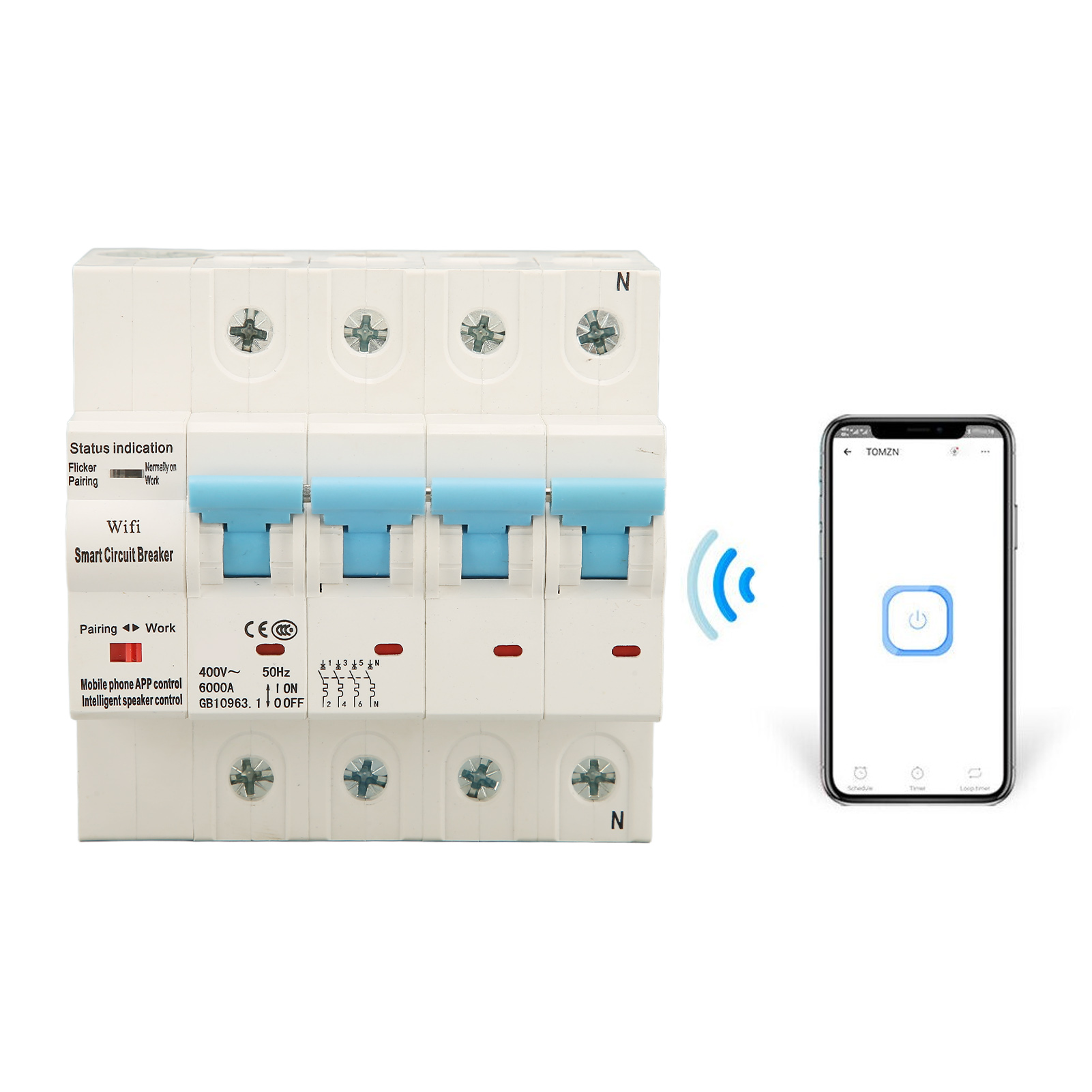 Ac400v Din-schienen-wlan-leistungsschalter, Intelligenter Wiedereinschalt-leistungsschalter, 4p32a Fehlerstromschutzschalter