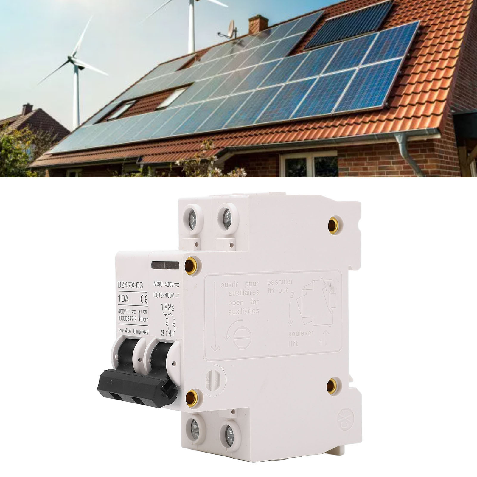 Baoyidz47x-63 10 A 400 V Ac/dc 2p Miniatur-leistungsschalter Für Photovoltaikanlagen, Din-schienenmontage