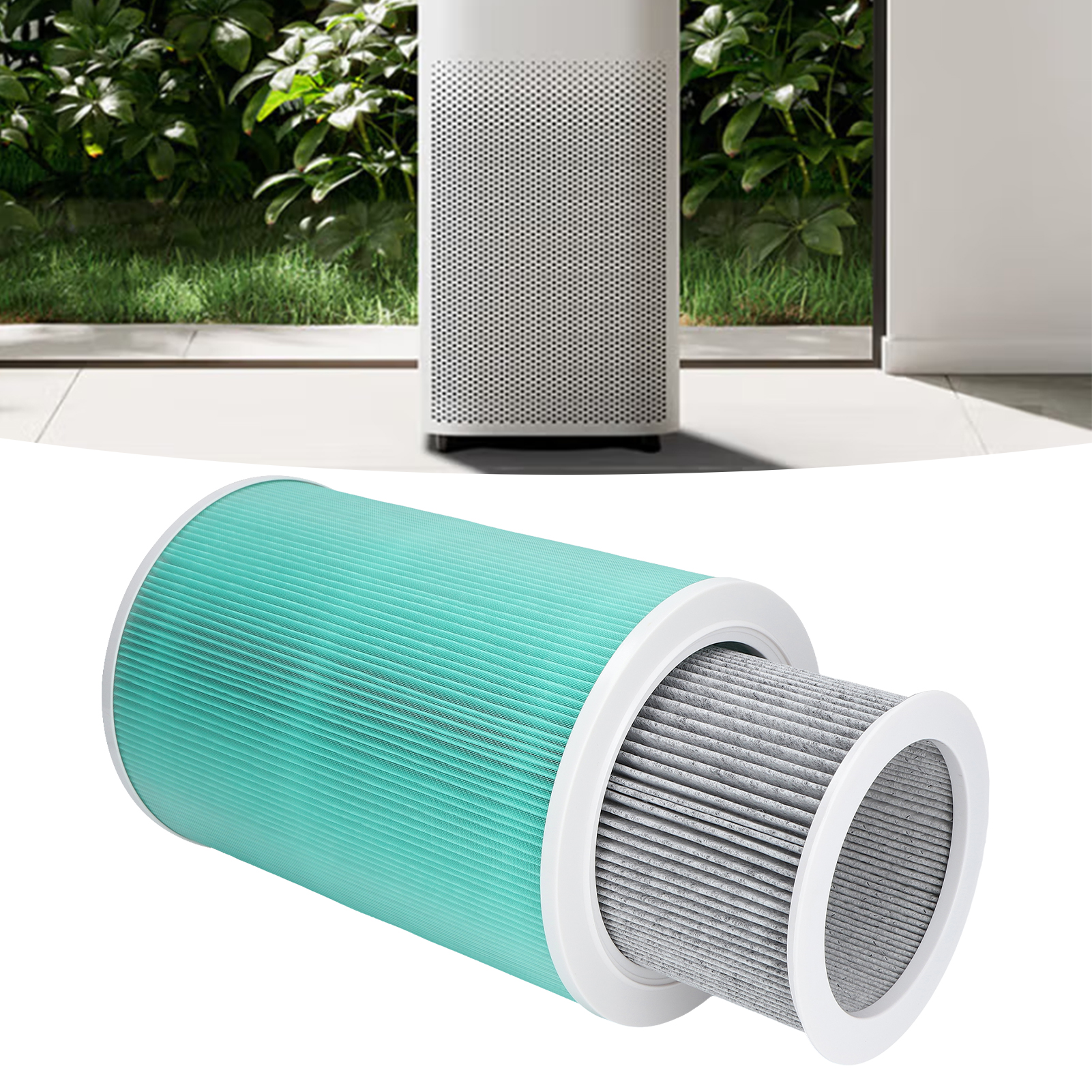 Xiaomi Grüner Luftfilter Für Luftreiniger, Kompatibel Mit Xiaomi Luftreinigerfiltern Der Generationen 1/2/3/4/2s/pro, Formaldehydentfernung, Smogentfernung, Aktivkohlefilter Mit Rfid.