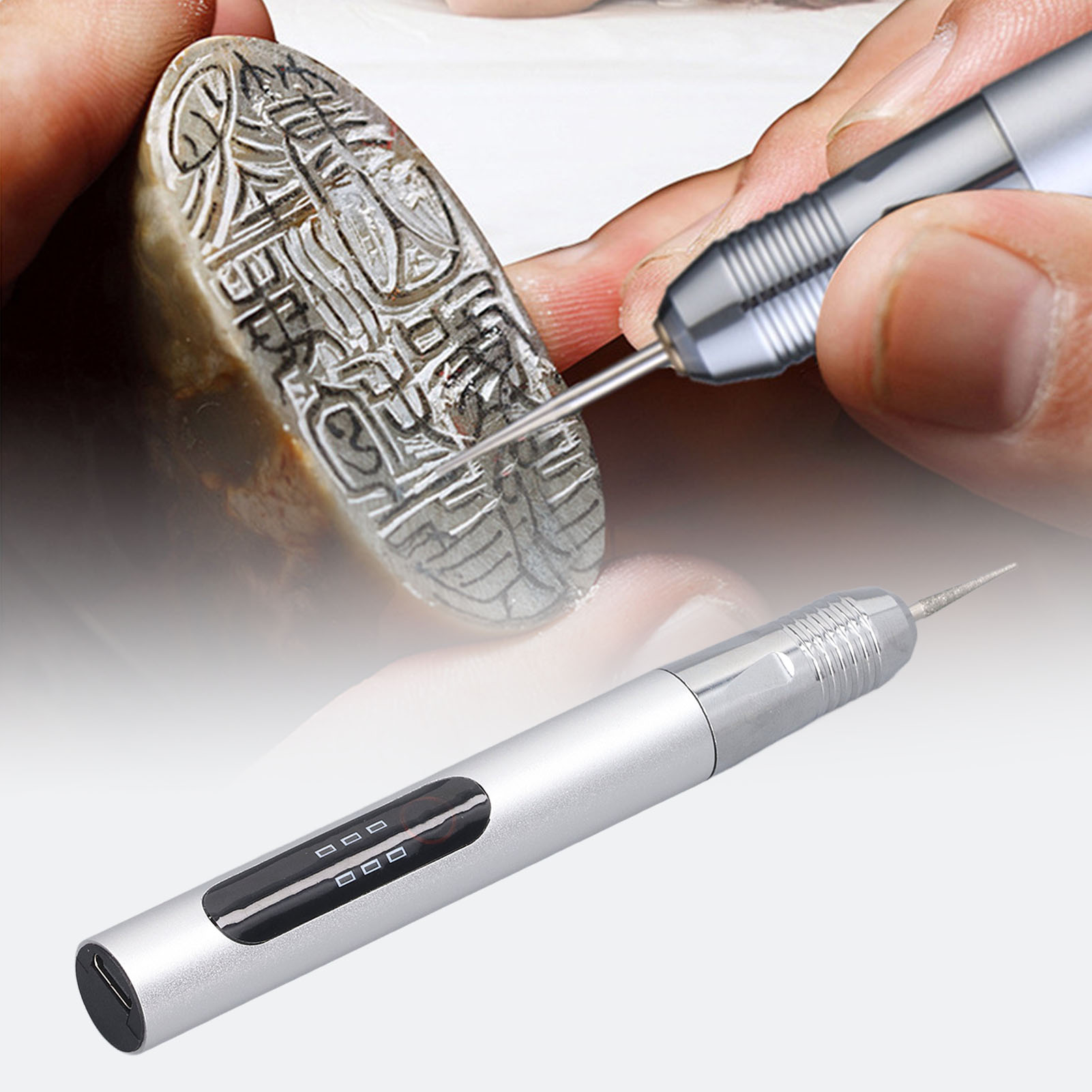 Elektrischer Gravierstift, Polierstift, Beschriftungsstift, Schablone, Verstellbarer, Wiederaufladbarer Mini-elektroschleifer, Kleiner Elektrischer Nagelpolierer Mit Lithiumbatterie