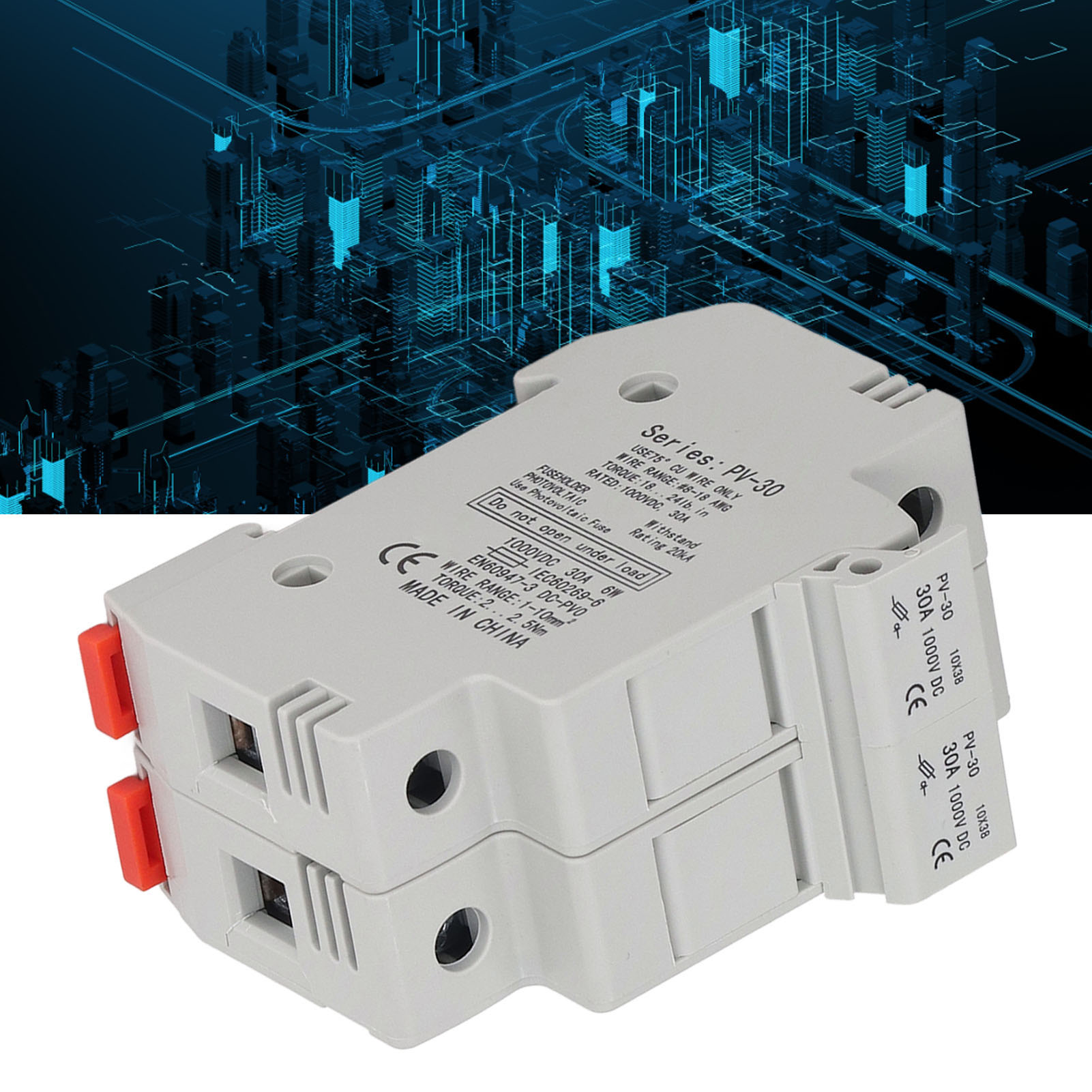 Pv-30 15a Bidirektionaler Photovoltaik-sicherungssockel