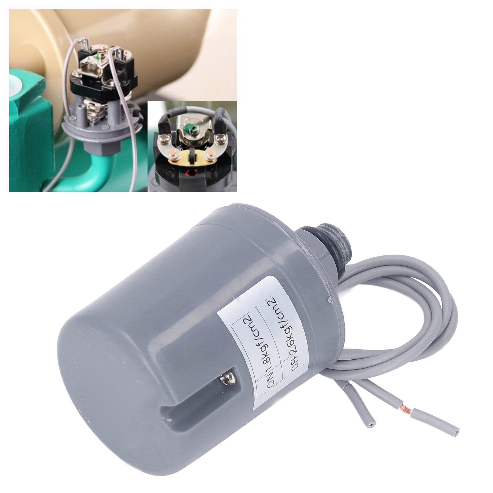 Druckregler Für Universelle, Vollautomatische, 2-punkt-, Selbstansaugende Hauswasserpumpen, Außengewinde, 220–240 V, 1,8 Kgf/cm²–2,6 Kgf/cm²