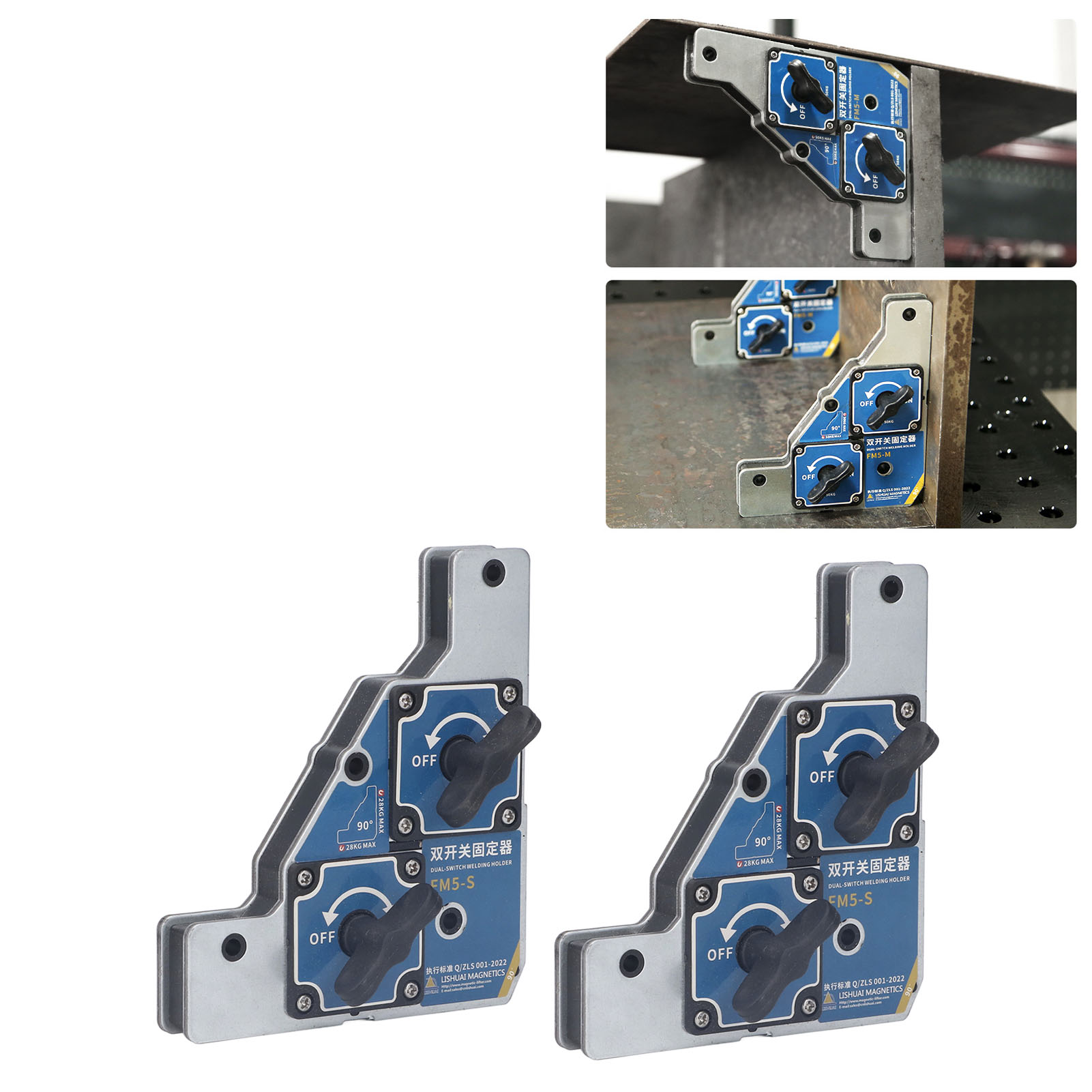 Fm5-s Magnetschweißgerät Mit Doppelschalter, 28 Kg Starker Magnet, 90°-winkelpositionierung, Magnetisches Spannhilfsmittel Für Das Elektroschweißen