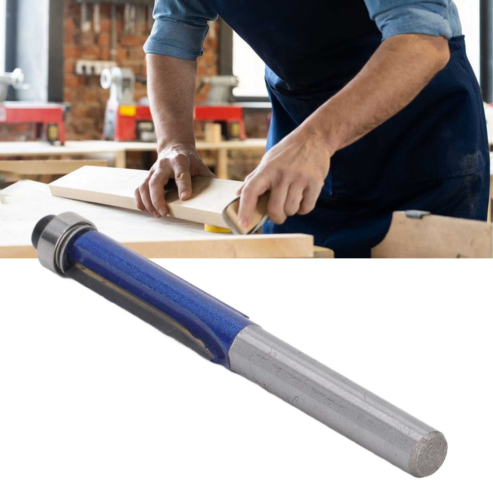 Holzfräser, Fasenfräser, Kantenanleimfräser, Professioneller Silberblauer Fräser Mit 6,35 Mm (1/4") Schaft
