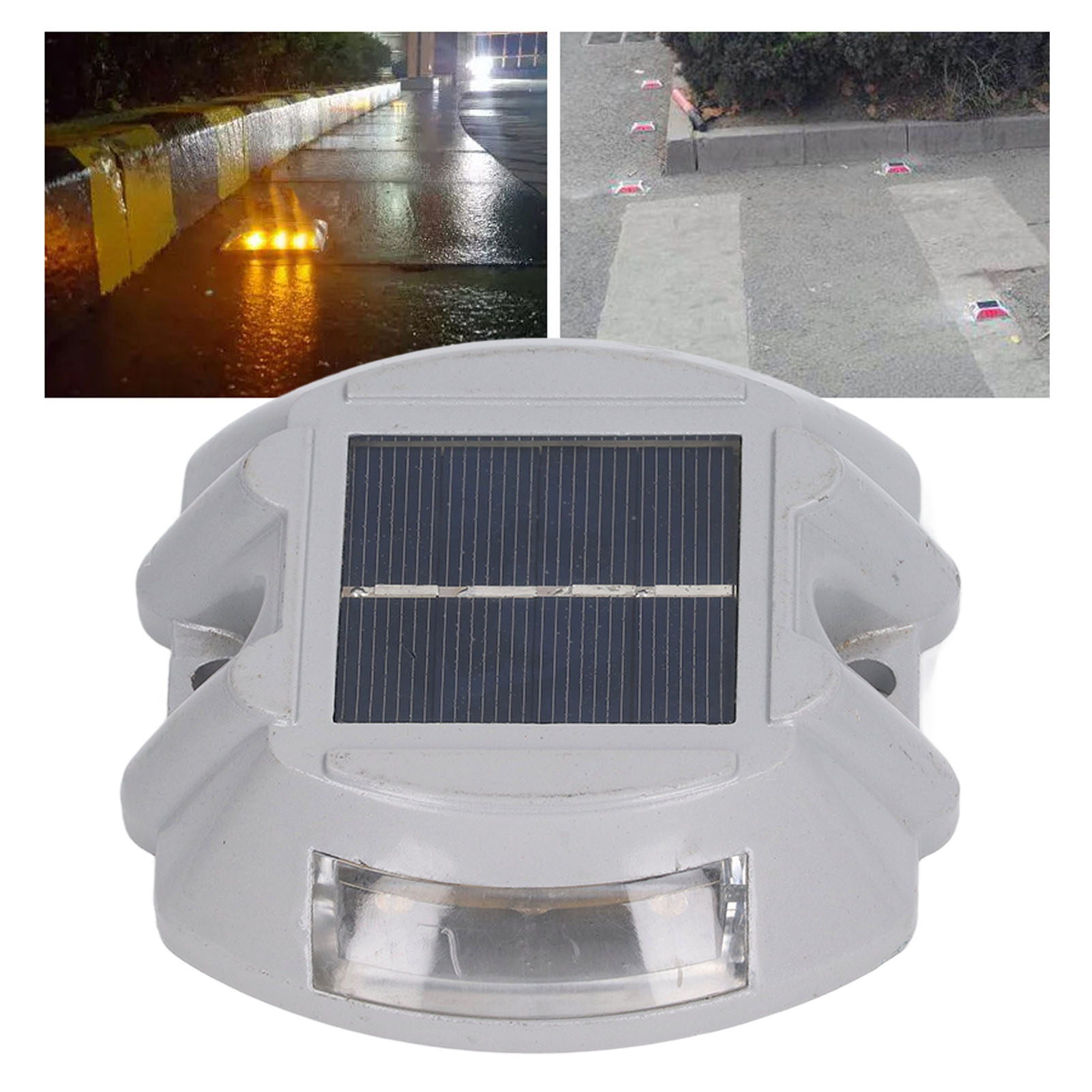 Solarbetriebene Ampeln, Reflektierende Fahrbahnmarkierungen, Blinkende Nachtlichter, Warnleuchten Für Hochgeschwindigkeitshindernisse, Gelbes Licht
