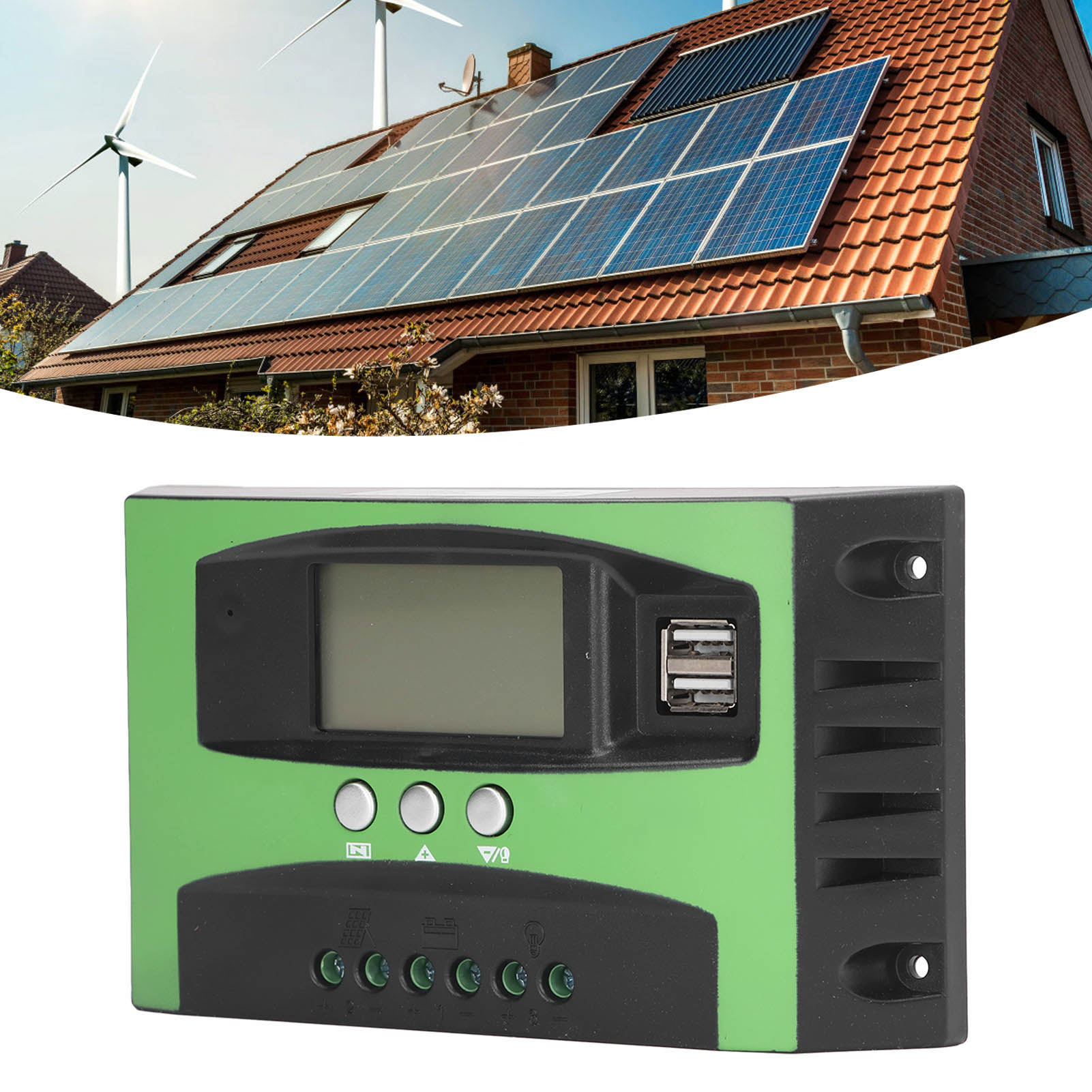 Photovoltaik-solarstromregler Mit Lcd-bildschirm, Adaptiver 12v/24v 100a Dc Solarlade-/entladeregler