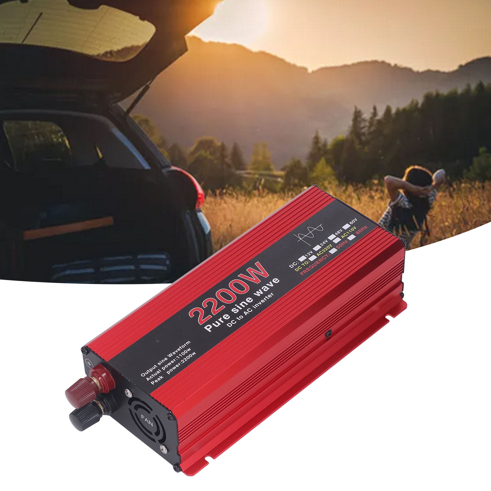 2200-w-sinus-wechselrichter, 12-v-dc-zu-220-v-ac-wandler, Solar- Und Windkraft-wechselrichter Für Fahrzeuge, Windkraft-wechselrichter-netzteil, Solar-wechselrichter Für Den Außenbereich Für Fahrzeuge