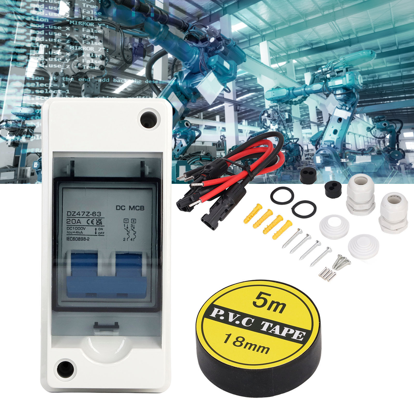 Baoyi 20 Amp 1000v Dc Trennschalter Für Solarmodule, Ip65 Miniatur-leistungsschalter Für Verteilerkästen, Plug-and-play Miniatur-leistungsschalter.