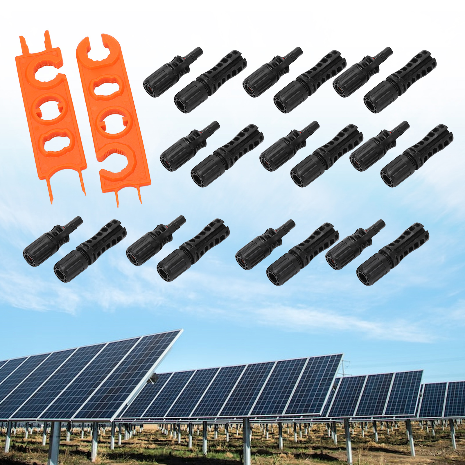 10 Sätze 1500-v-photovoltaikkabel, Mc4-photovoltaikstecker Und Schraubenschlüssel