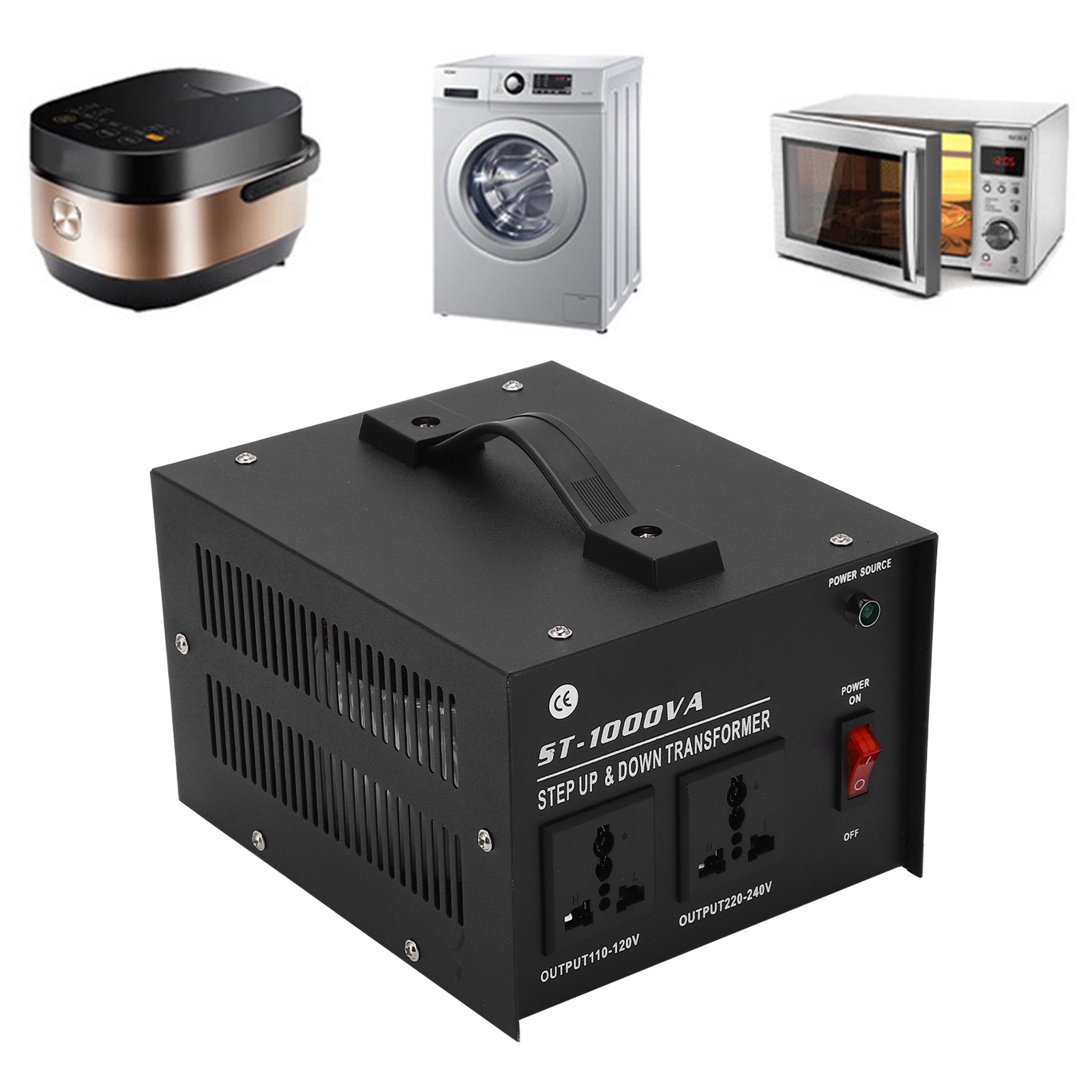 St-1000va Aufwärtstransformator, 110 V Auf 220 V / 220 V Auf 110 V, Standard-eurostecker, 110 V–120 V / 220 V–240 V