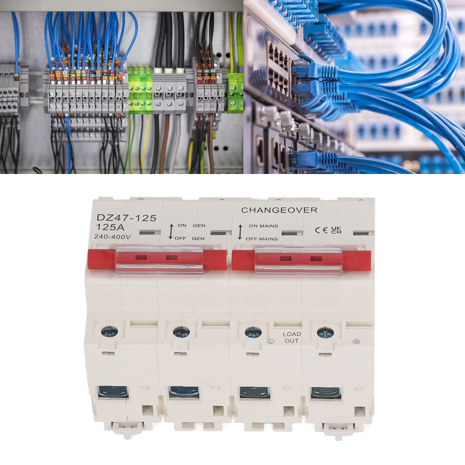 Miniatur-leistungsschalter Mit Verriegelung, 125 A, Mit Dualer Wechselstromversorgung 240-400 V (britischer Standard) Und 2p+2p-sammelschienenumschaltung