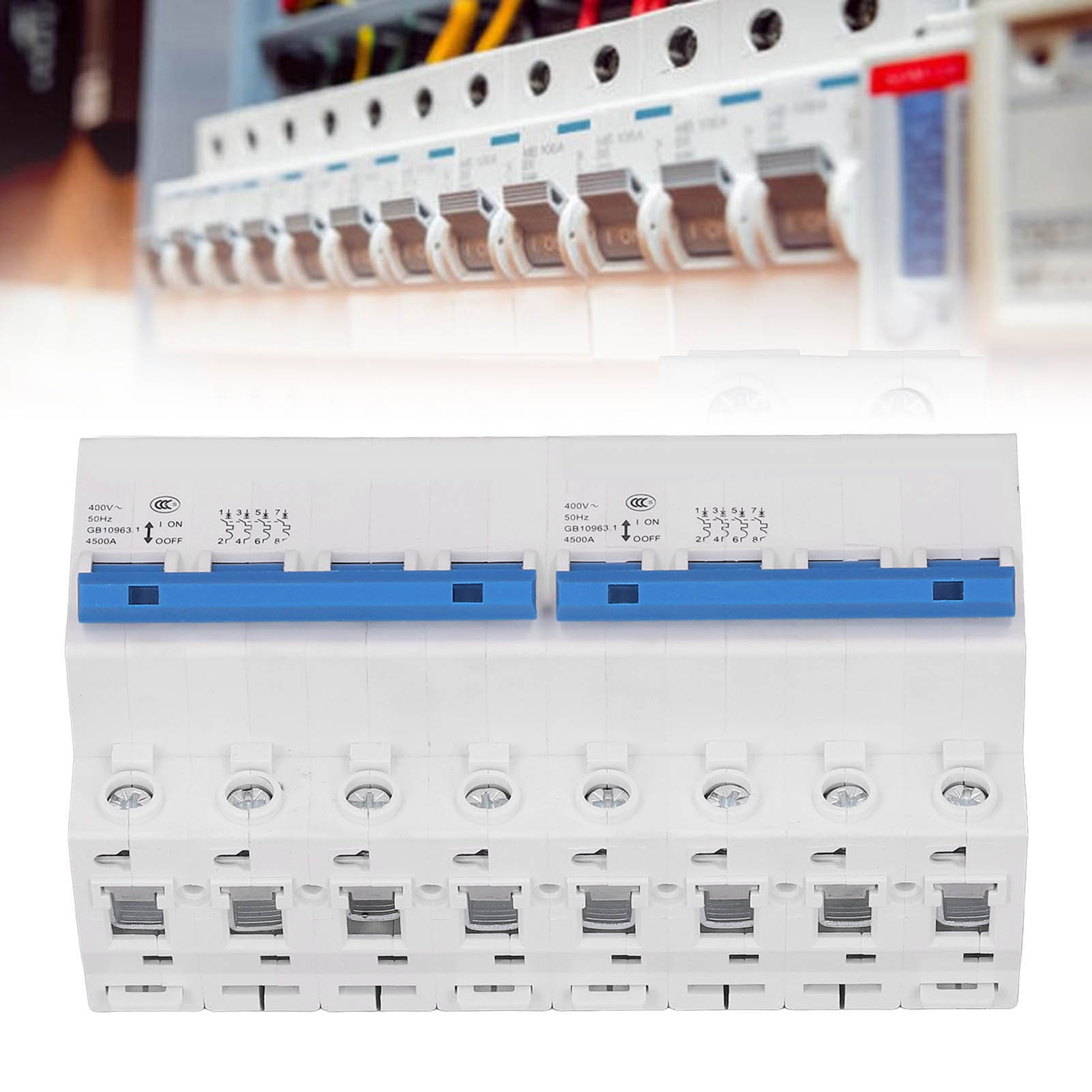 Miniatur-din-schienen-leistungsschalter Mit Verriegelung, 400 V Ac, Doppelter Manueller Umschalter, 4p+4p/6000 A 16 A
