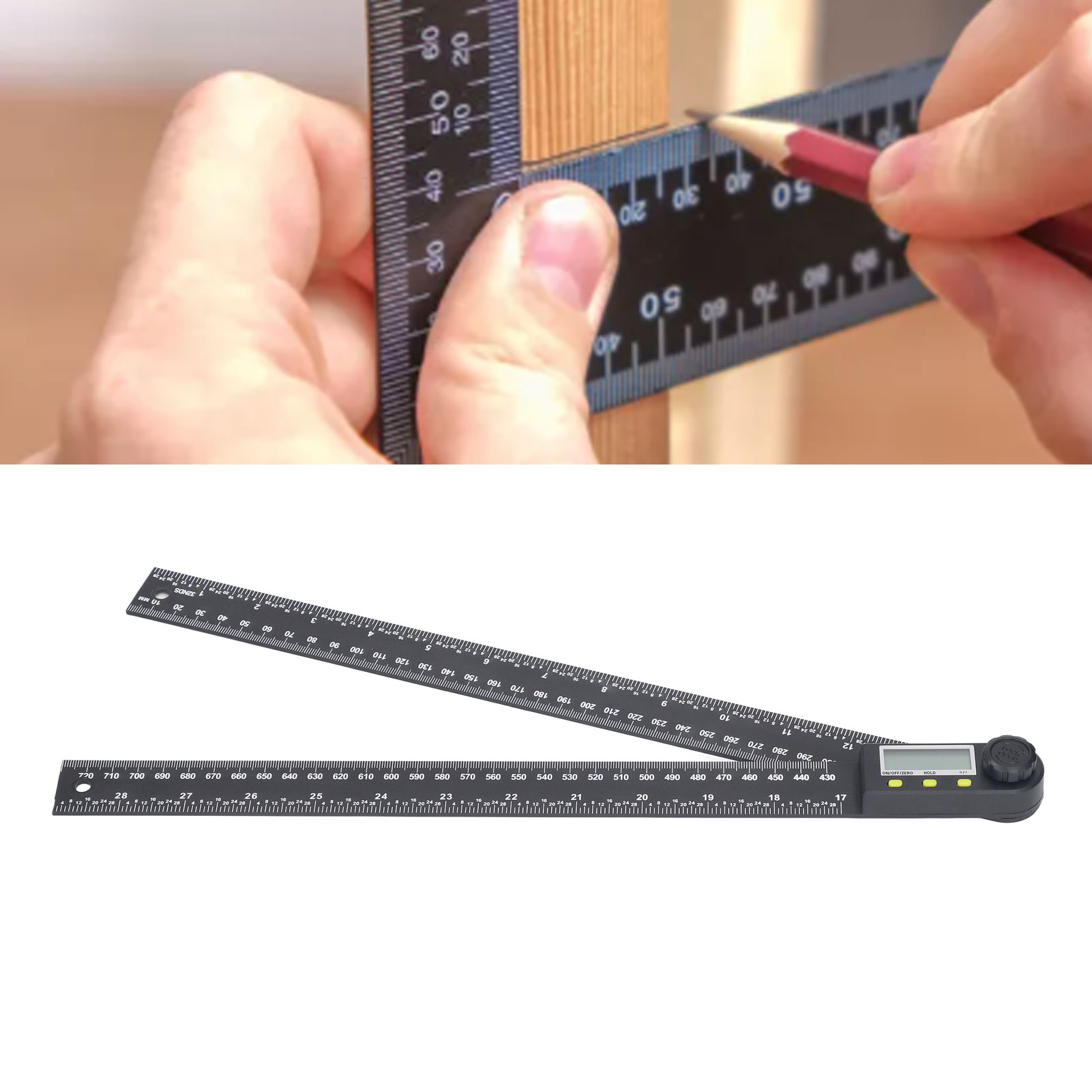 Elektronischer Digitaler Winkelmesser, Digitaler Messschieber Aus Kohlefaser, Digitaler 300-mm-winkelmesser