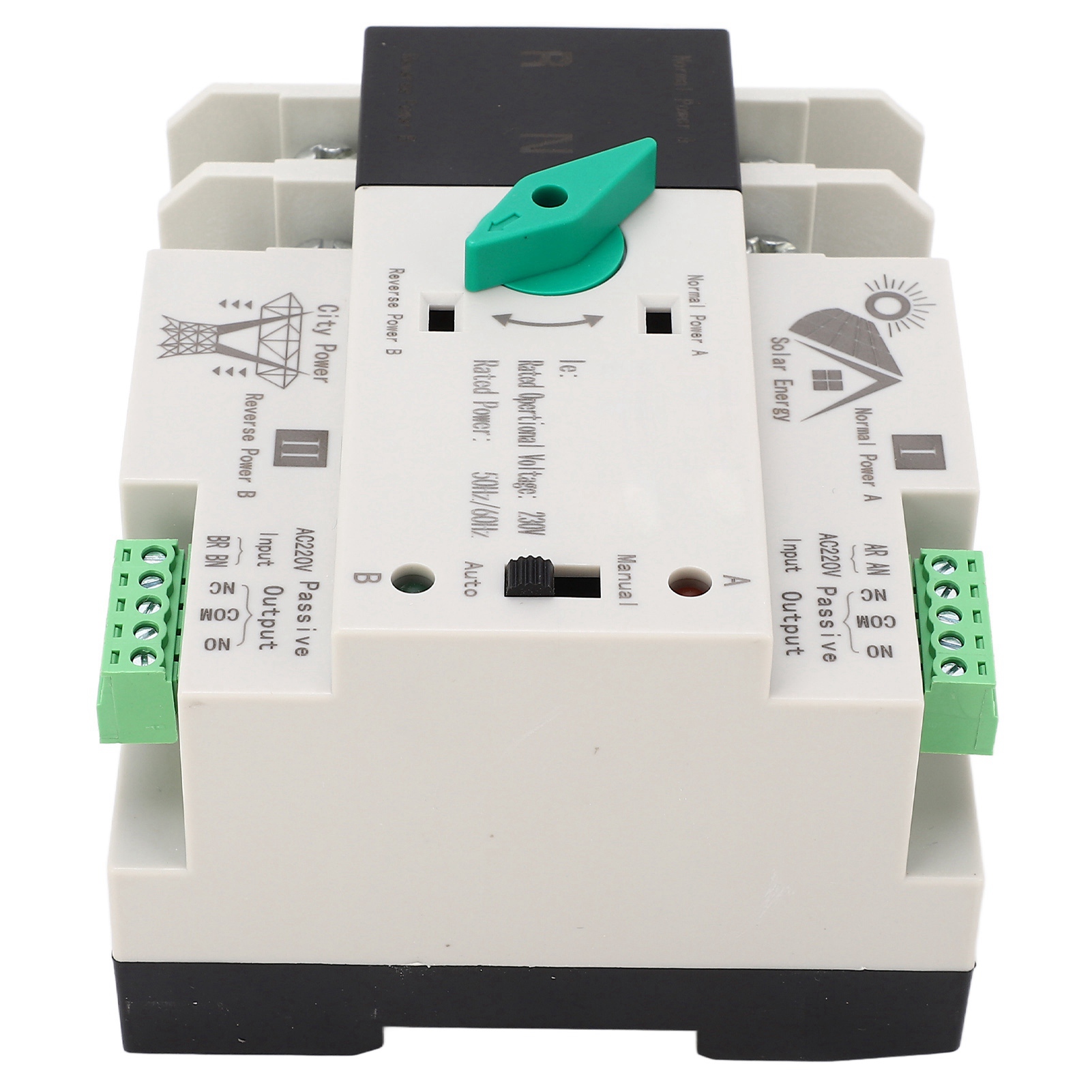 Automatischer 230-v-wechselstrom-schaltkreis Mit Millisekunden-schaltzeit Und Unterbrechungsfreier Stromversorgung. Zeitverzögerter Schaltregler, 50/60 Hz, Photovoltaik-netzanschluss, 2p100a.